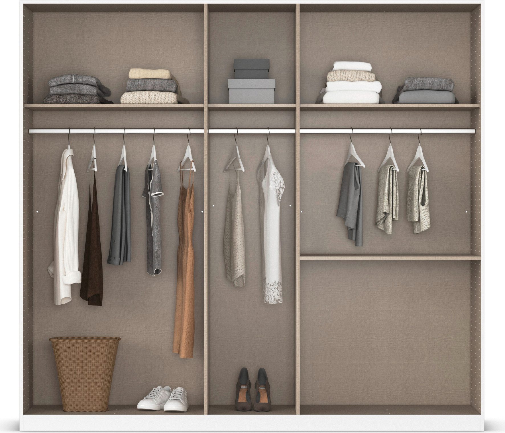 rauch Draaideurkast Kledingkast Kast Garderobe Slaapkamerkast PADUA volledig gemonteerde spiegeldeuren, twee grote lades made in germany