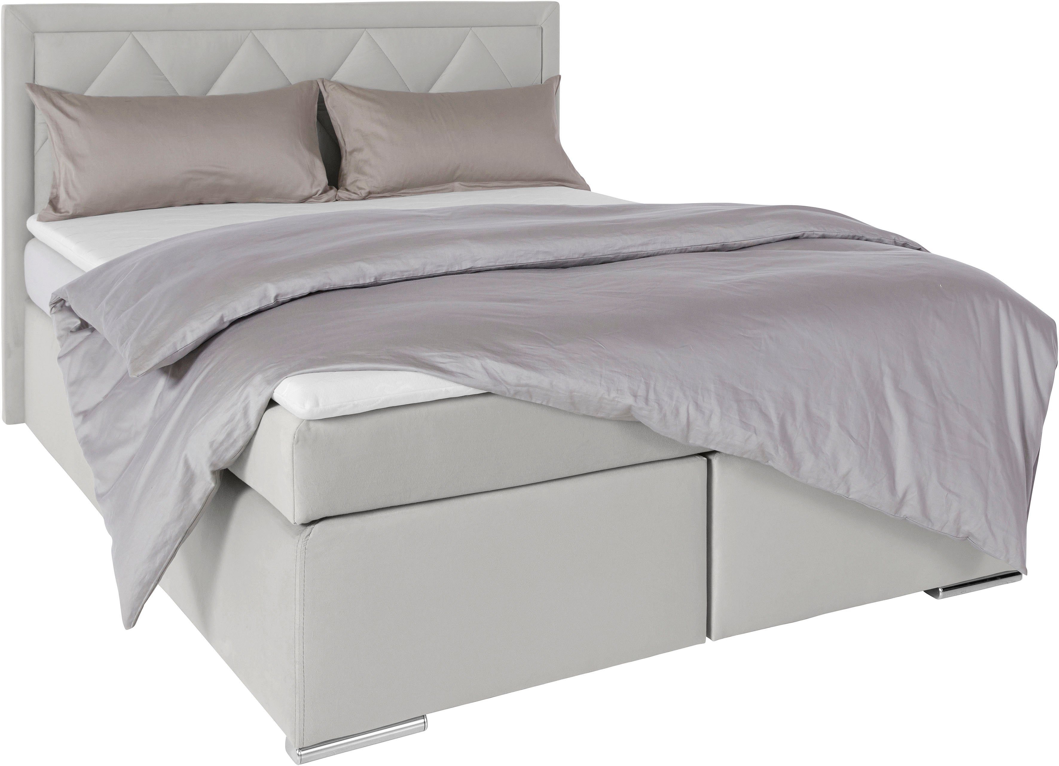 Leonique Boxspring Alfie, bestseller, optioneel met bedlade met capitonnage in het hoofdbord, h2, h3 en h4 ter keuze