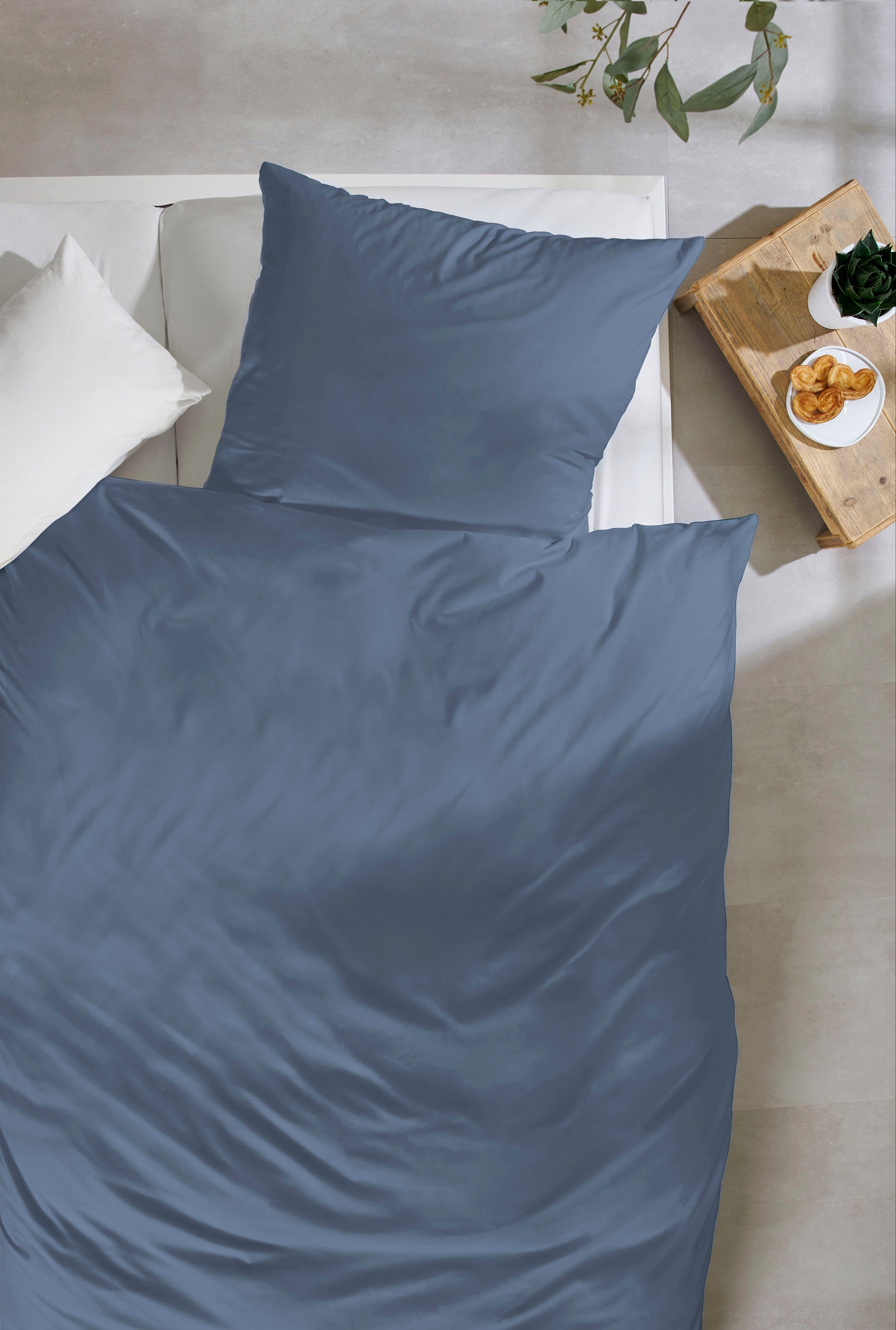 Primera Overtrekset Uni luxe-satijn in mt. 135x200, 155x220 of 200x200 cm Dekbedovertrek van katoen, unikleurige dekbedovertrek met ritssluiting