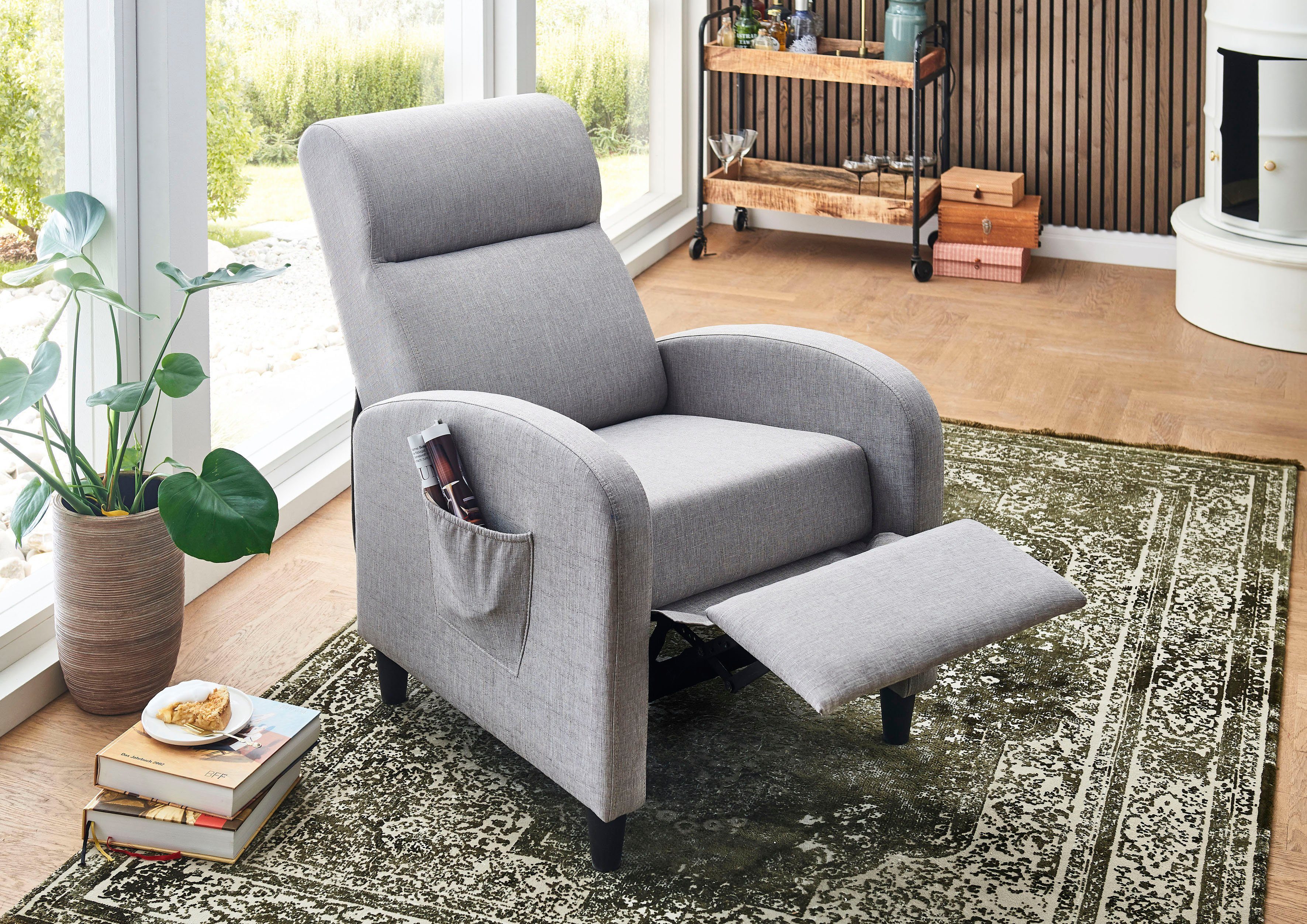 ATLANTIC home collection Relaxfauteuil Tom met relax- en slaapfunctie, onze altijd lage prijs