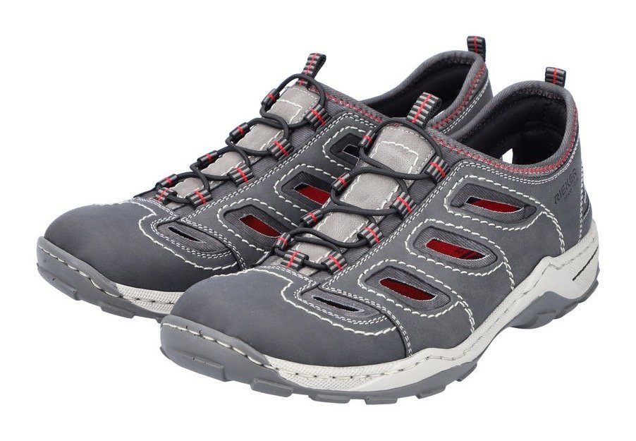 Rieker Instappers Trekking Schoen, Sandalen, Zomerschoen met praktische Gummitrek