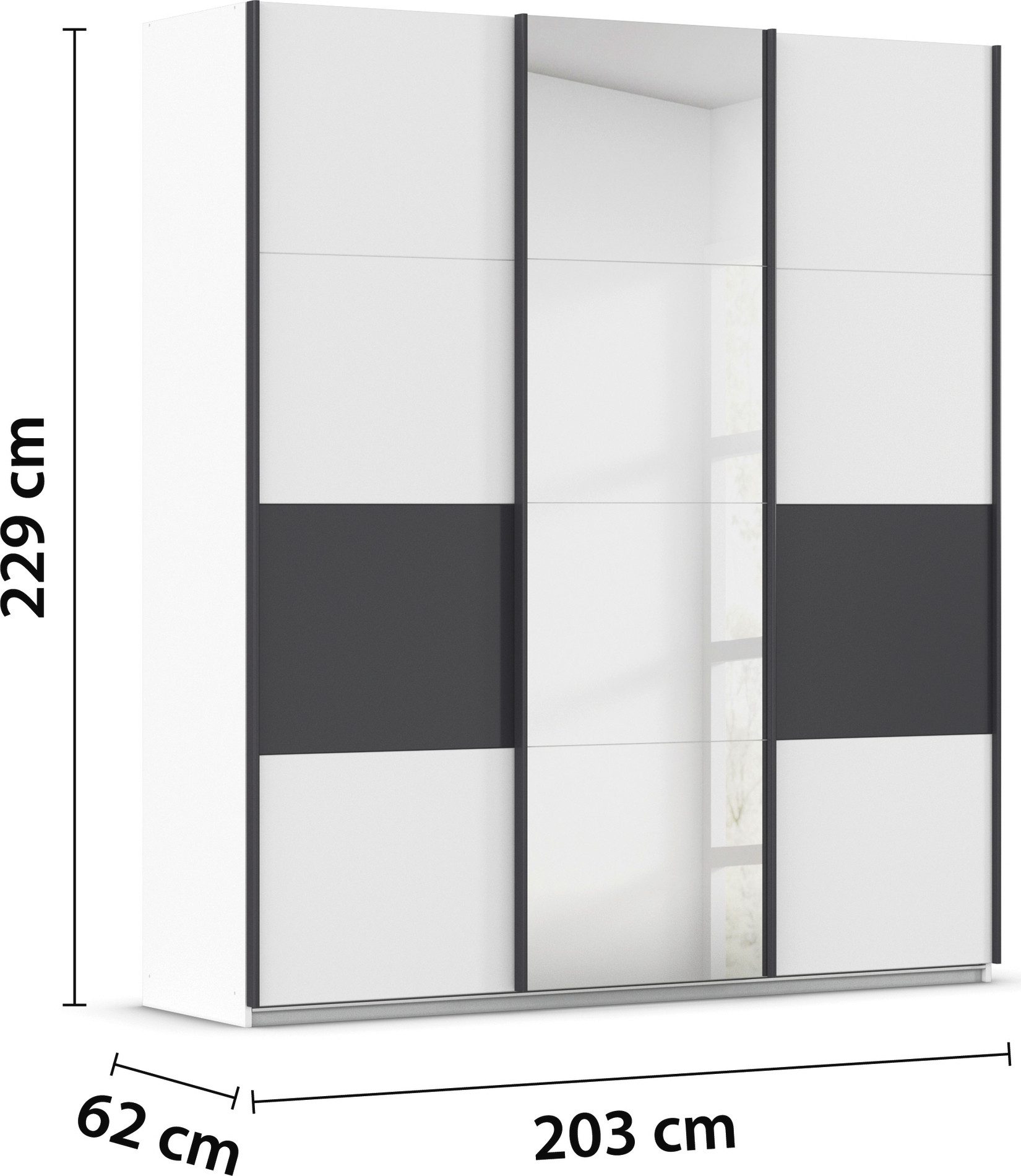 rauch Schuifdeurkast Kledingkast Kast Garderobe CORTONA inclusief indeling, 2 stoffen dozen en extra planken