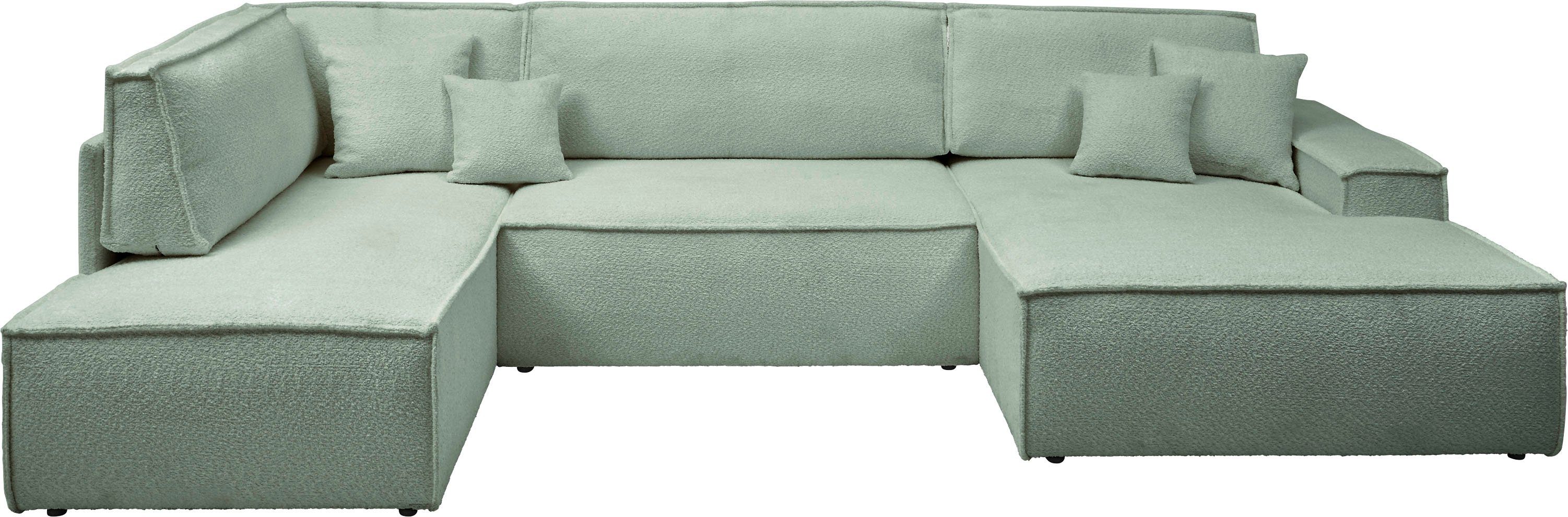 andas Zithoek FINNLEY U-model XXL 329 cm, bedbank, slaapfunctie m. bedkist
