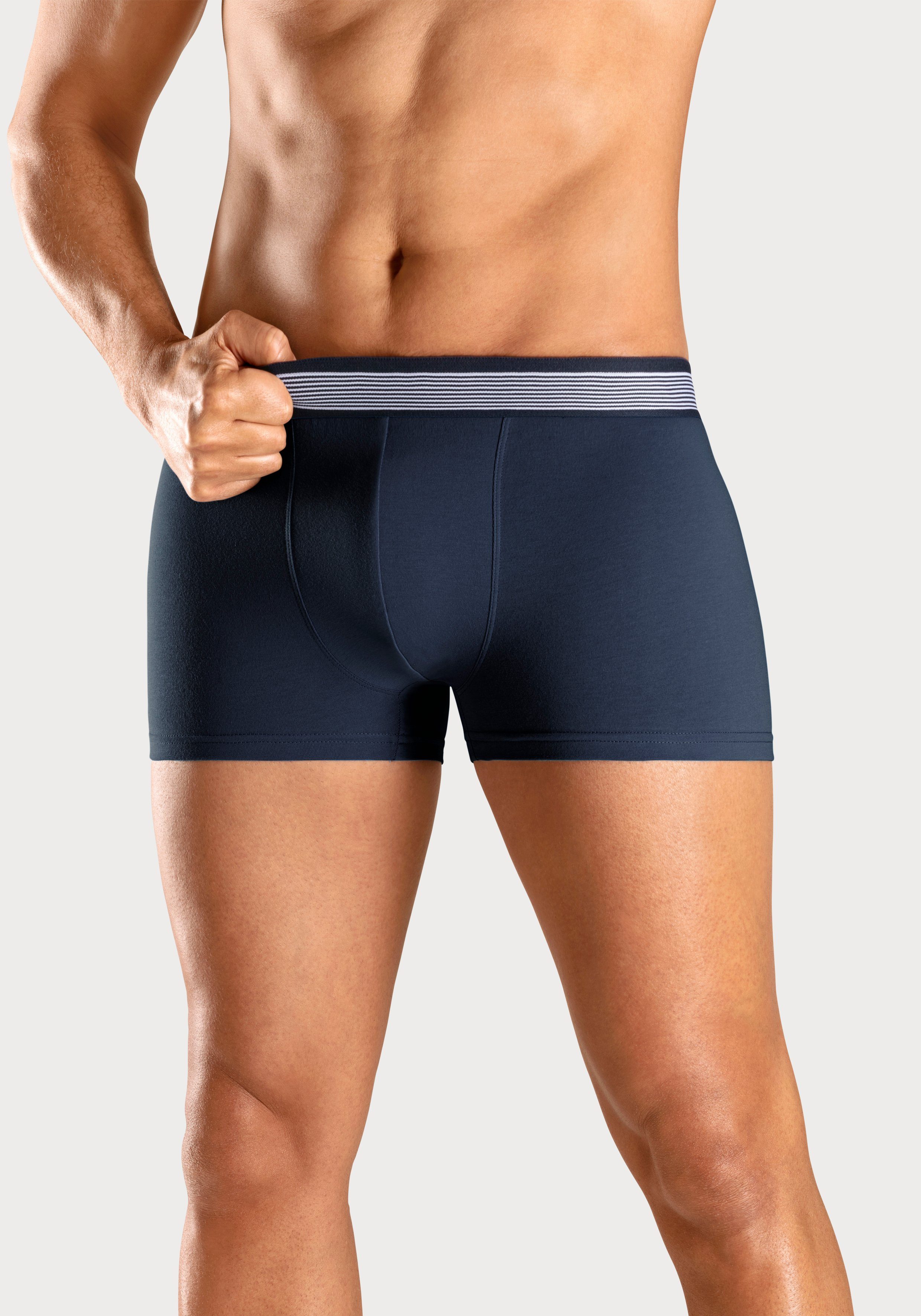 H.I.S Boxershort voor heren met gestreepte weefband (set, 4 stuks)