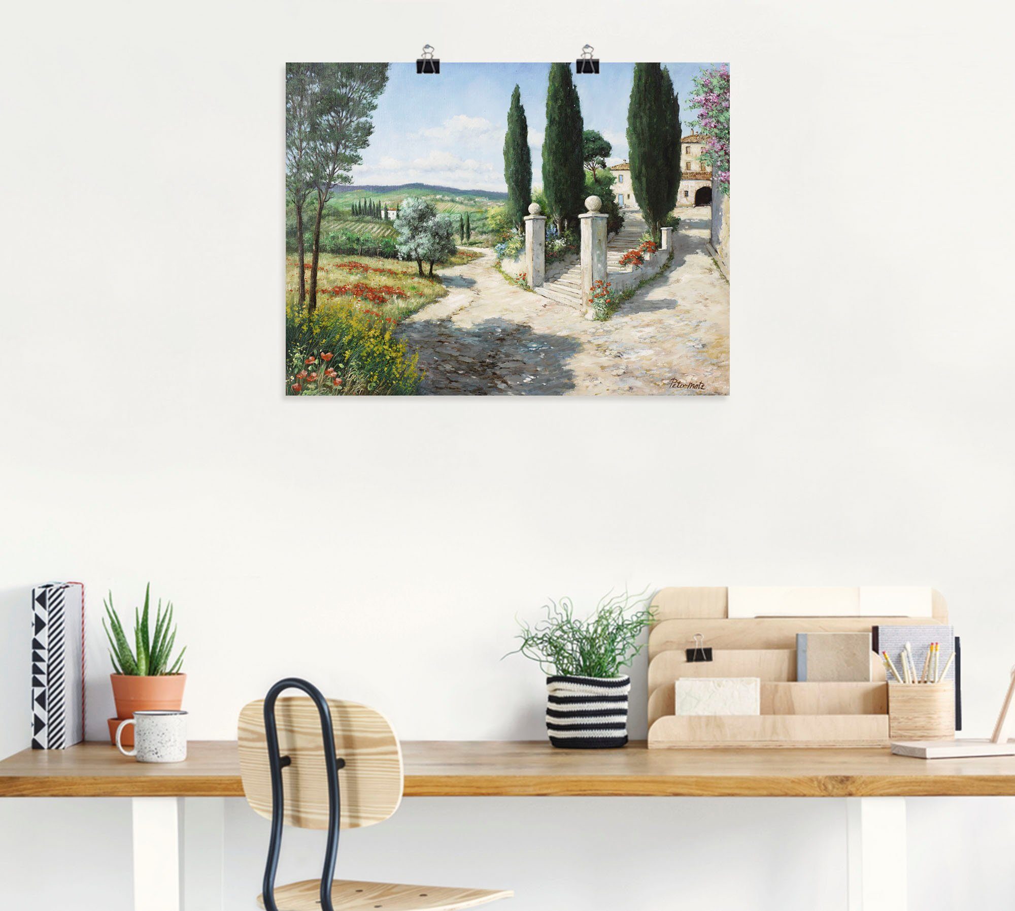 Artland Artprint Woning in de Toscane als artprint op linnen, poster in verschillende formaten maten