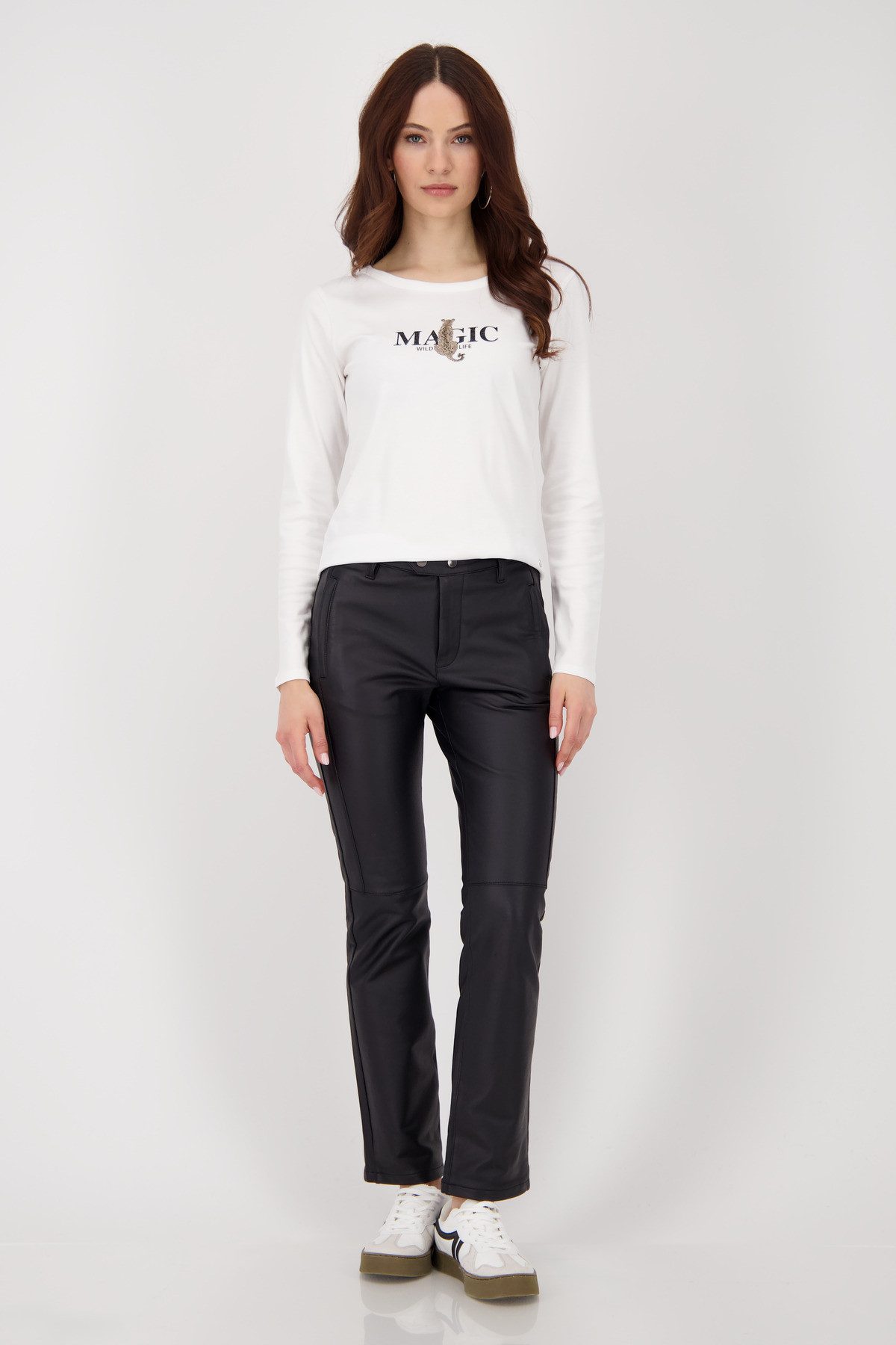 Monari Imitatieleren broek Lederlook
