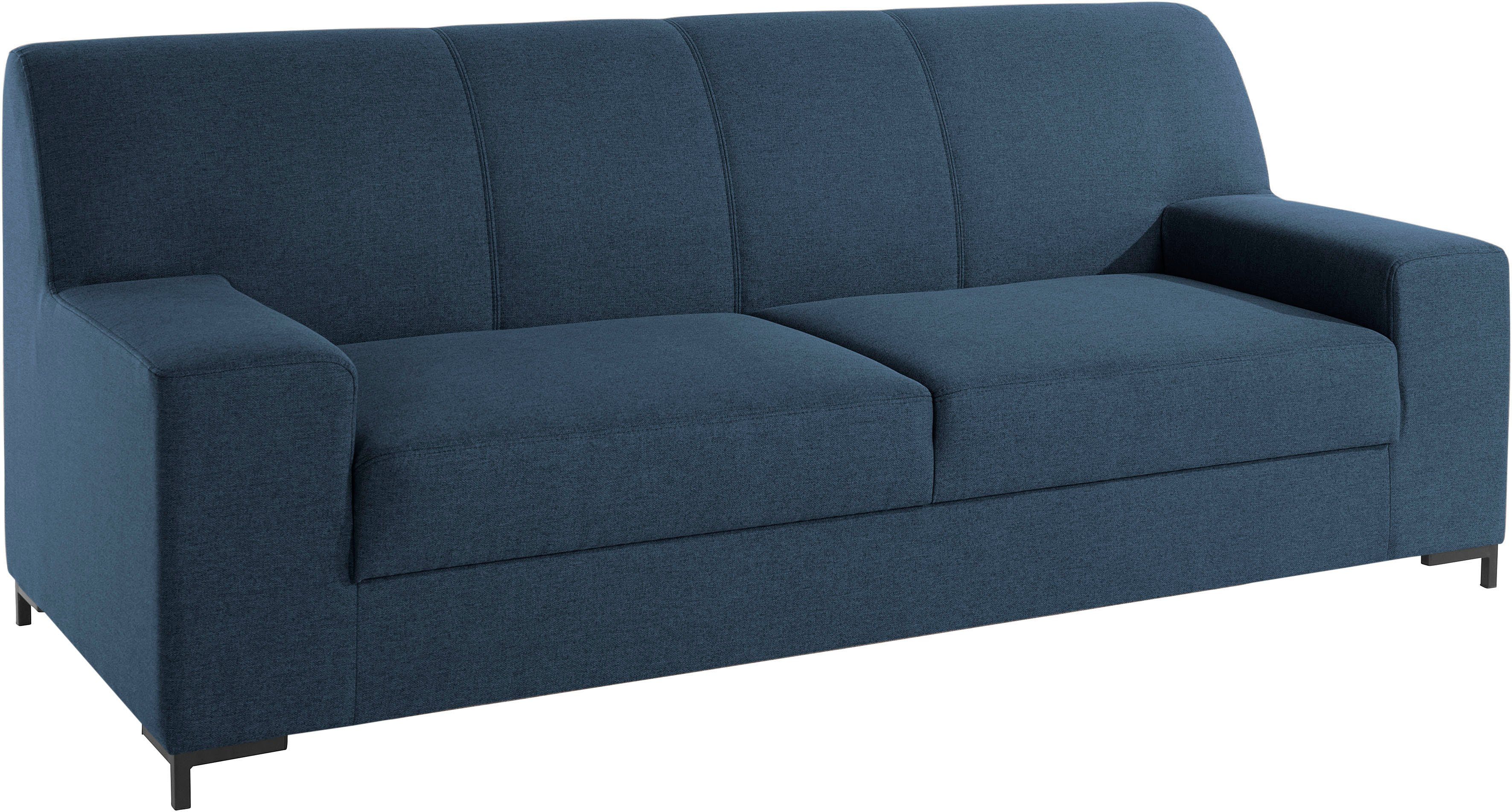 DOMO collection 2-zitsbank Ledas kubisch en comfortabel, platte armleuningen, elegante voet,