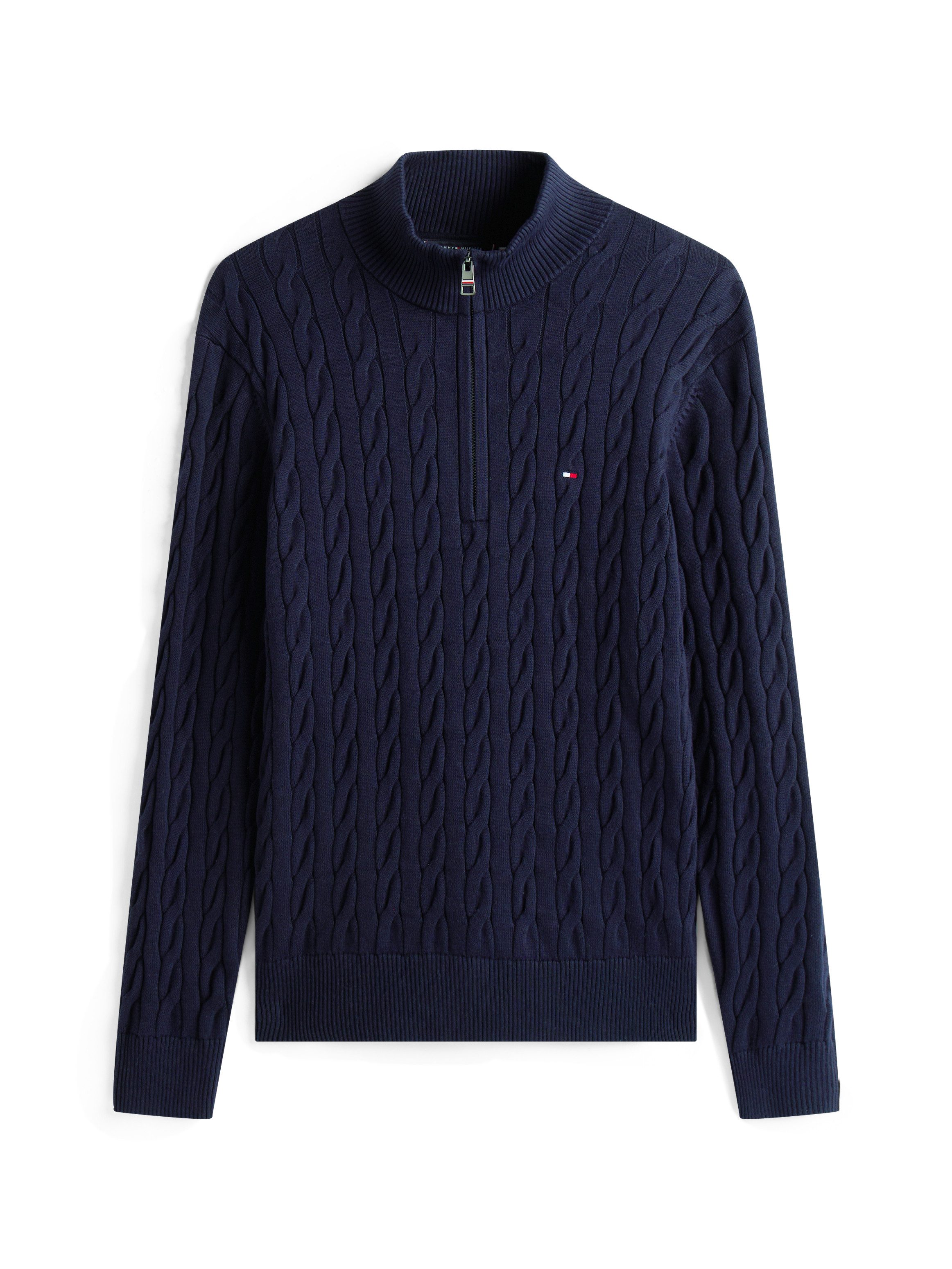 Tommy Hilfiger Gebreide trui CLASSIC COTTON CABLE ZIP MOCK