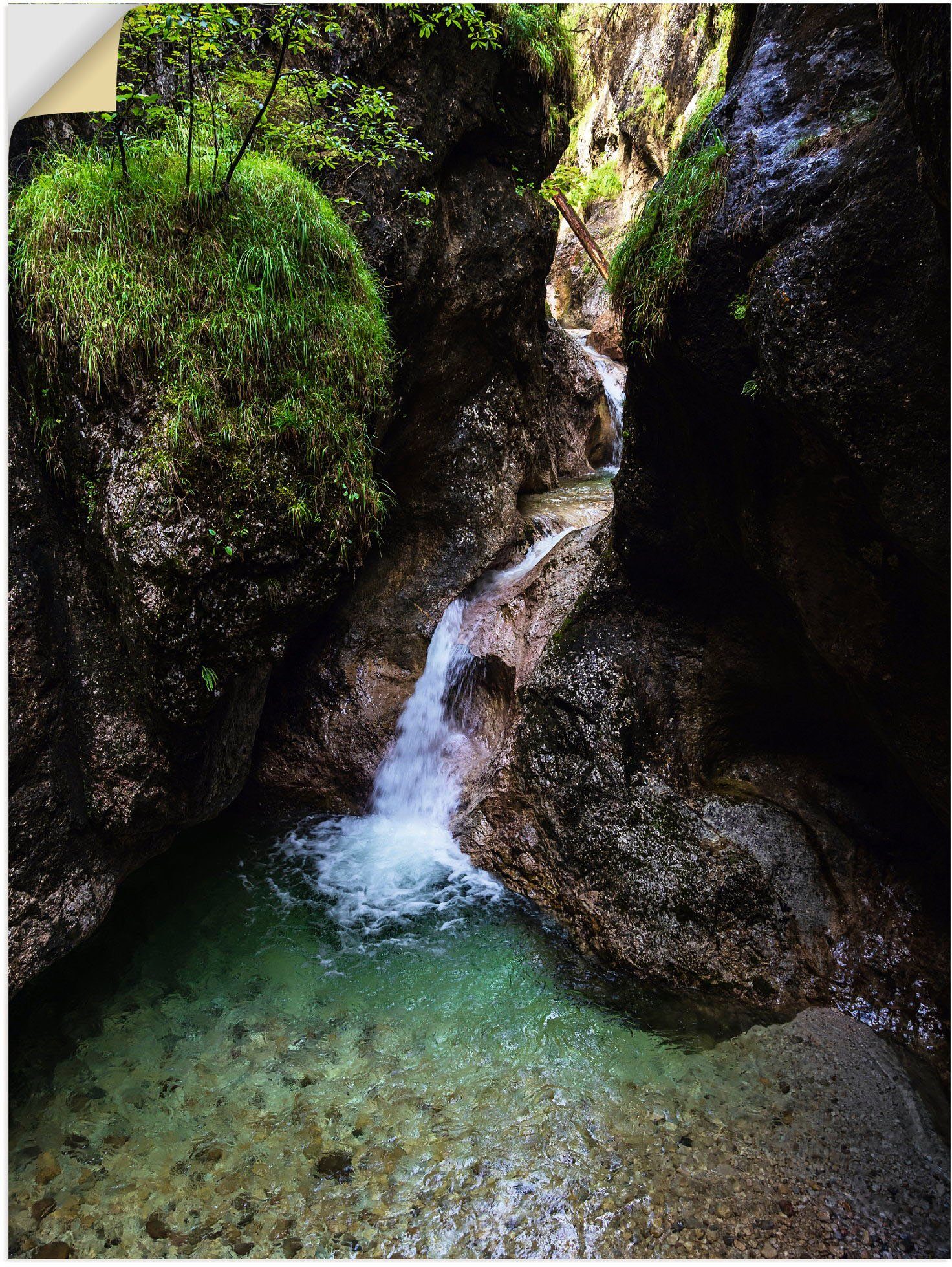 Artland Artprint Almbachklamm im Berchtesgadener Land II in vele afmetingen & productsoorten - artprint van aluminium / artprint voor buiten, artprint op linnen, poster, muursticke