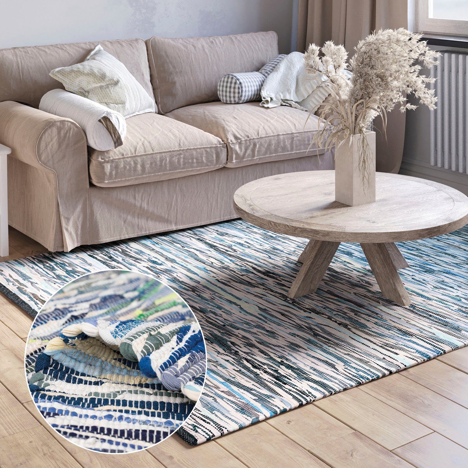 Myflair Möbel & Accessoires Vloerkleed Ameer Handgeweven tapijt, 90% katoen, handgeweven, Scandi