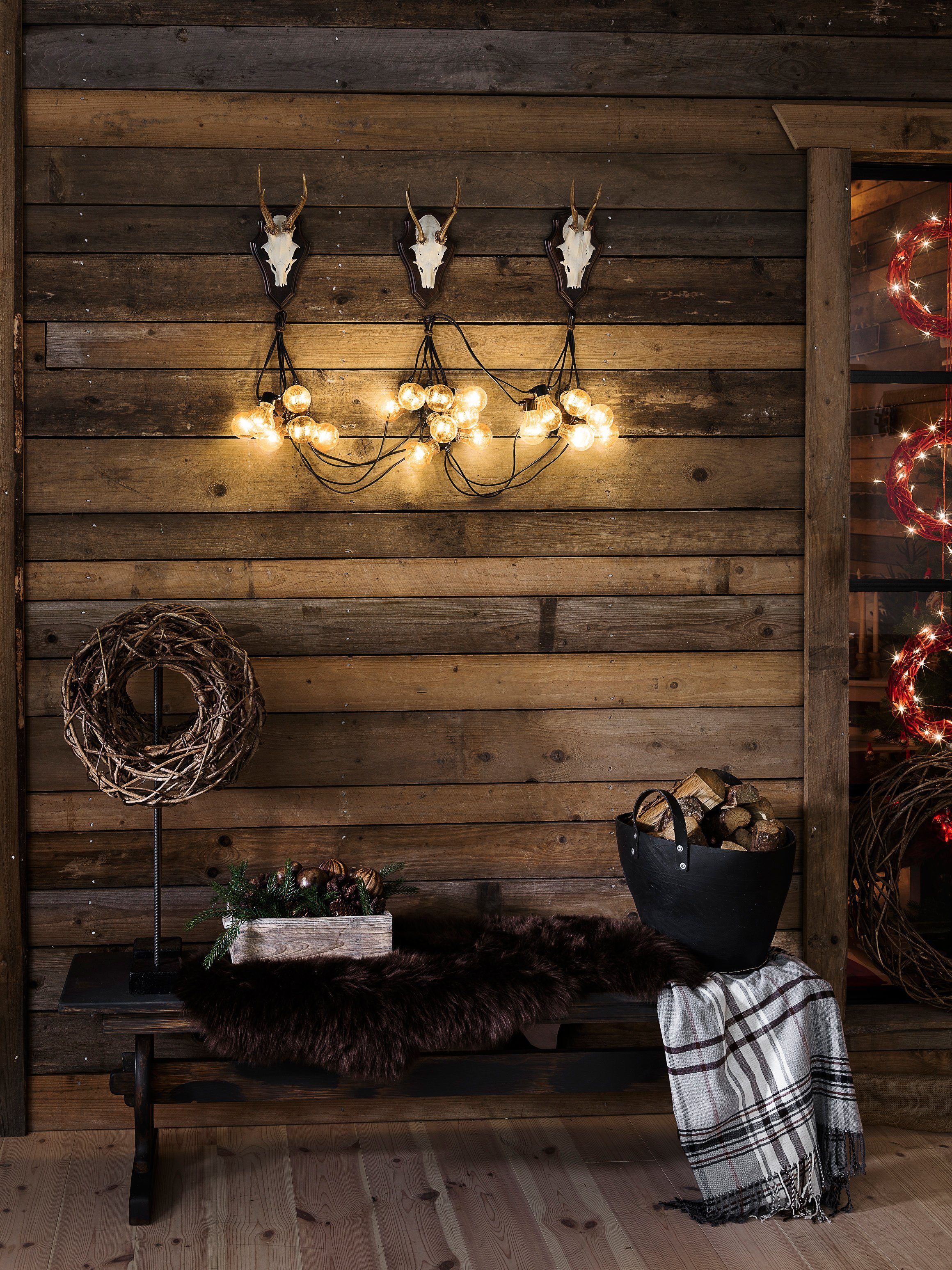 KONSTSMIDE Led-lichtsnoer Kerstversiering buiten Led biertuinverlichting, 10 heldere lampen / 80 amberkleurige dioden (1 stuk)