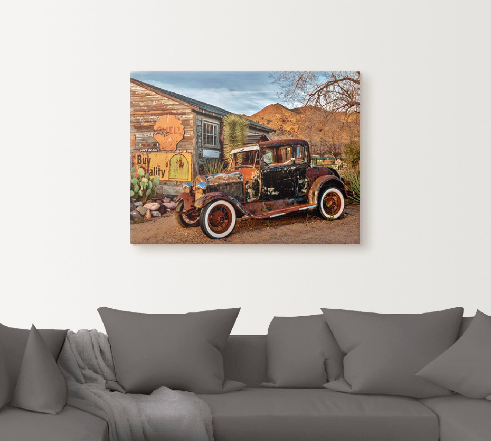 Artland Artprint Oldtimer Route 66 Hackberry als artprint op linnen, muursticker in verschillende maten