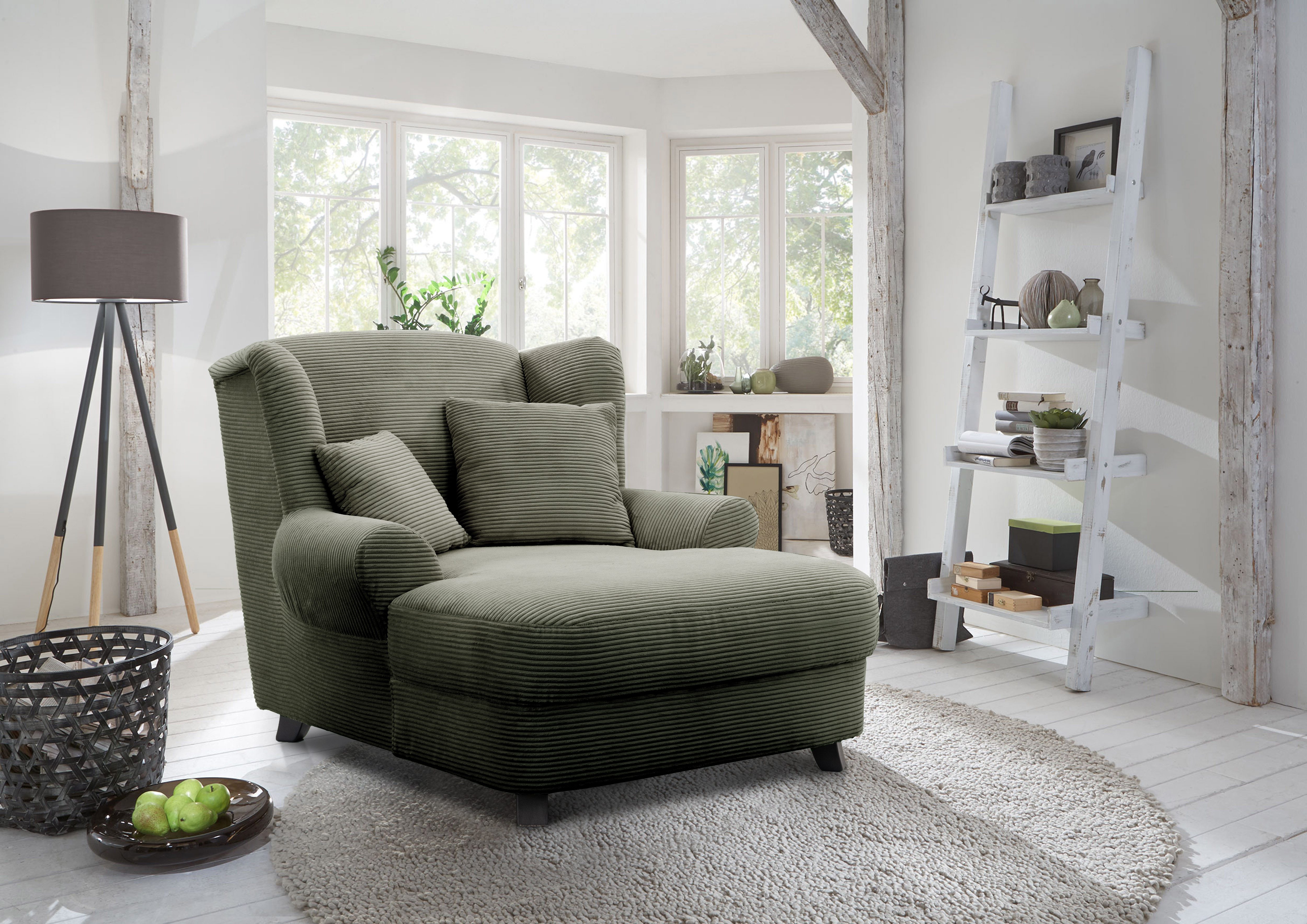 Home affaire XXL-fauteuil Oase met golvenondersteuning en 2 decoratieve kussens