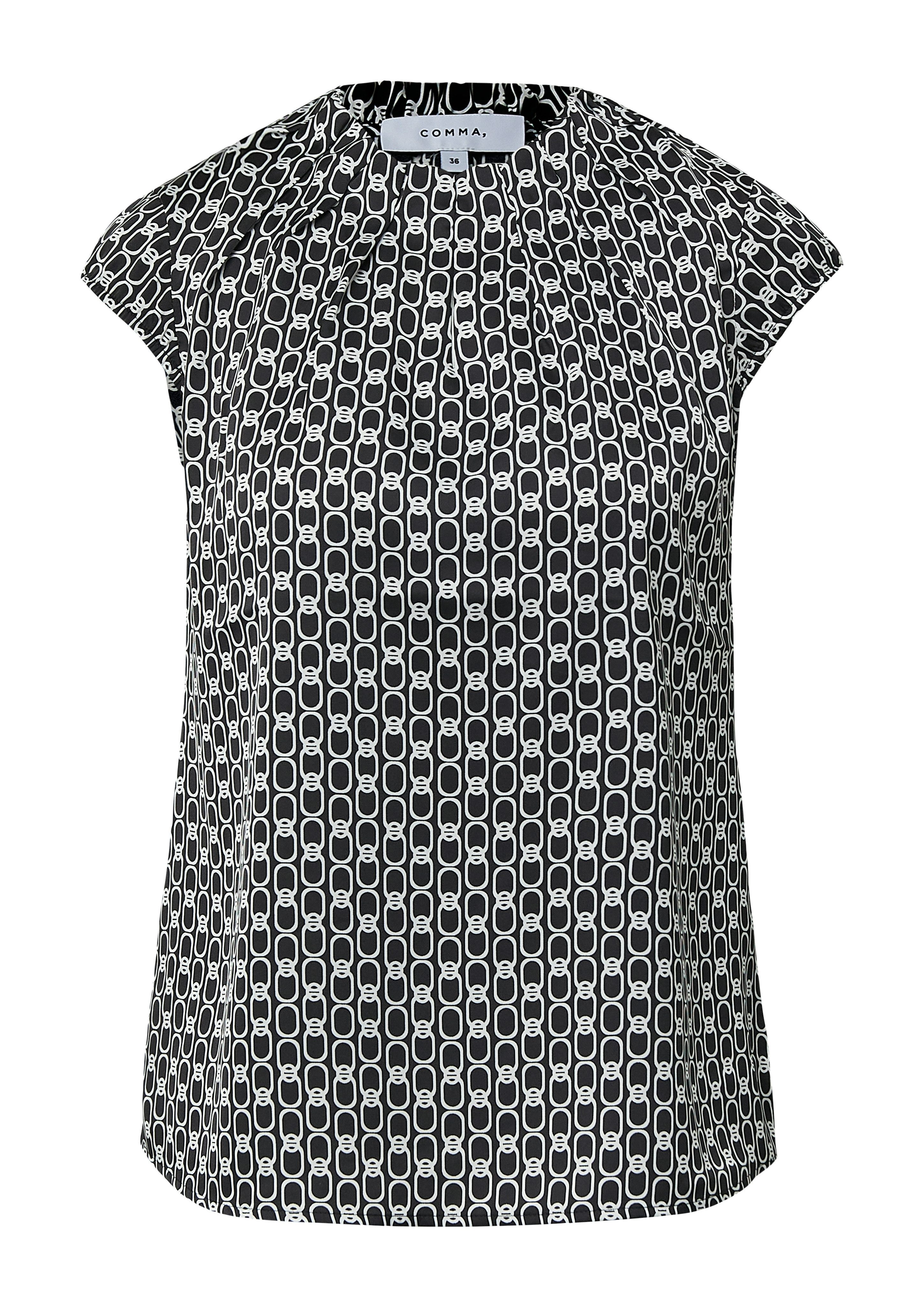 Comma Satijnen blouse met print all-over