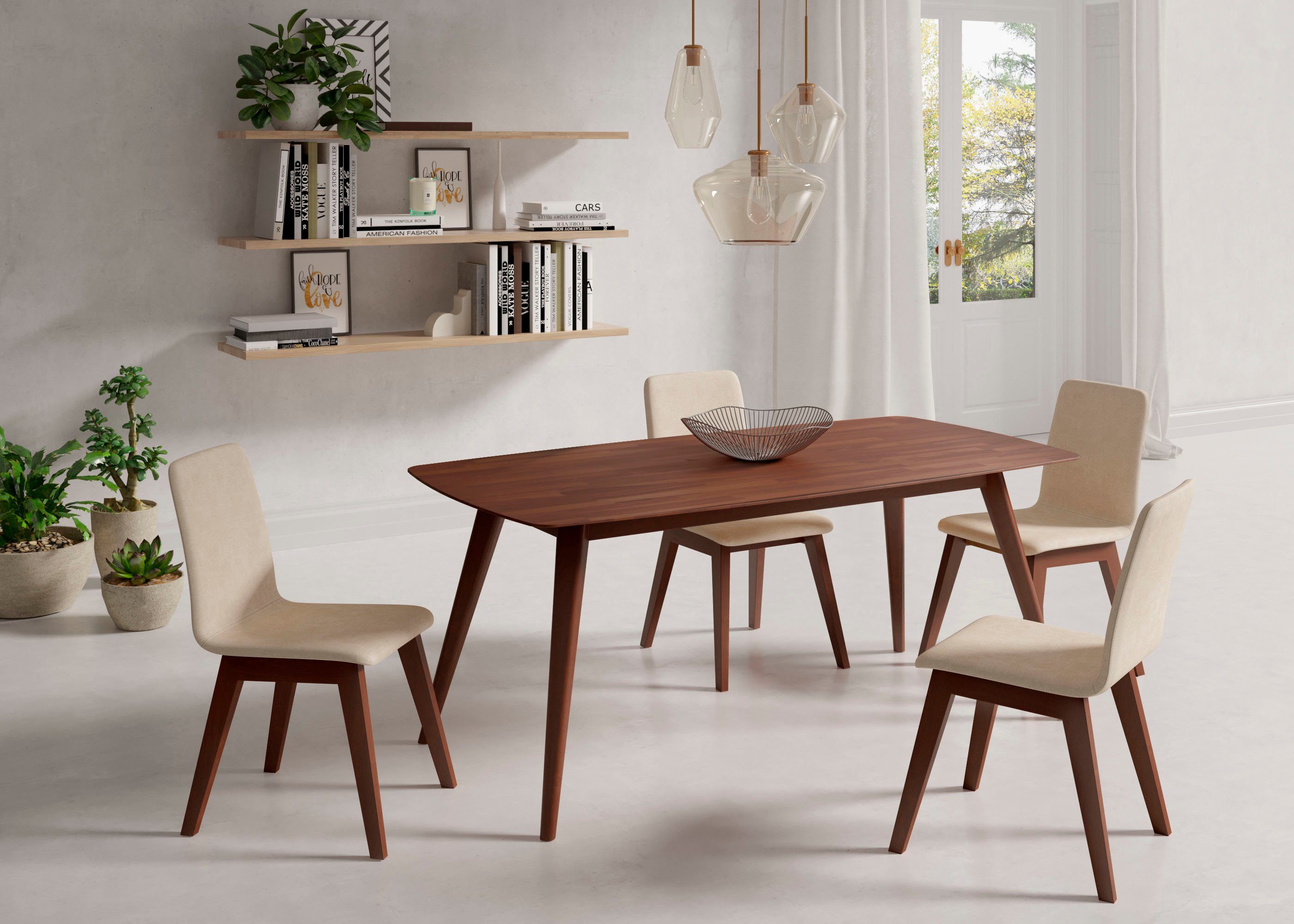 INOSIGN Eettafel Breedte 140 cm en 180 cm eettafels maat 180 cm x 75 cm x 90 cm bruin