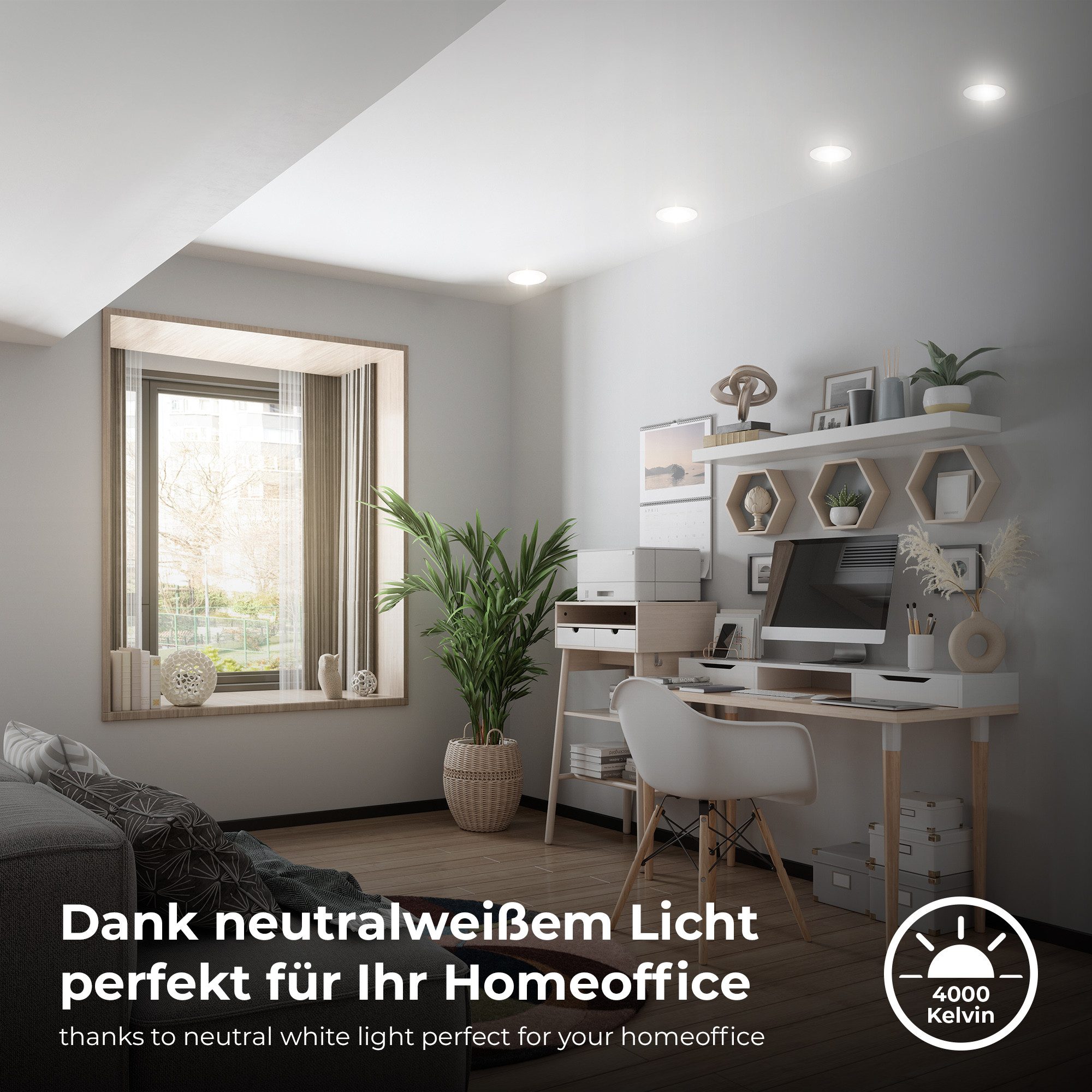 B.K.Licht Ledinbouwlamp 6-delige set badkamer inbouwspots, IP44 beschermd, platte LED inbouwspots (6 stuks)