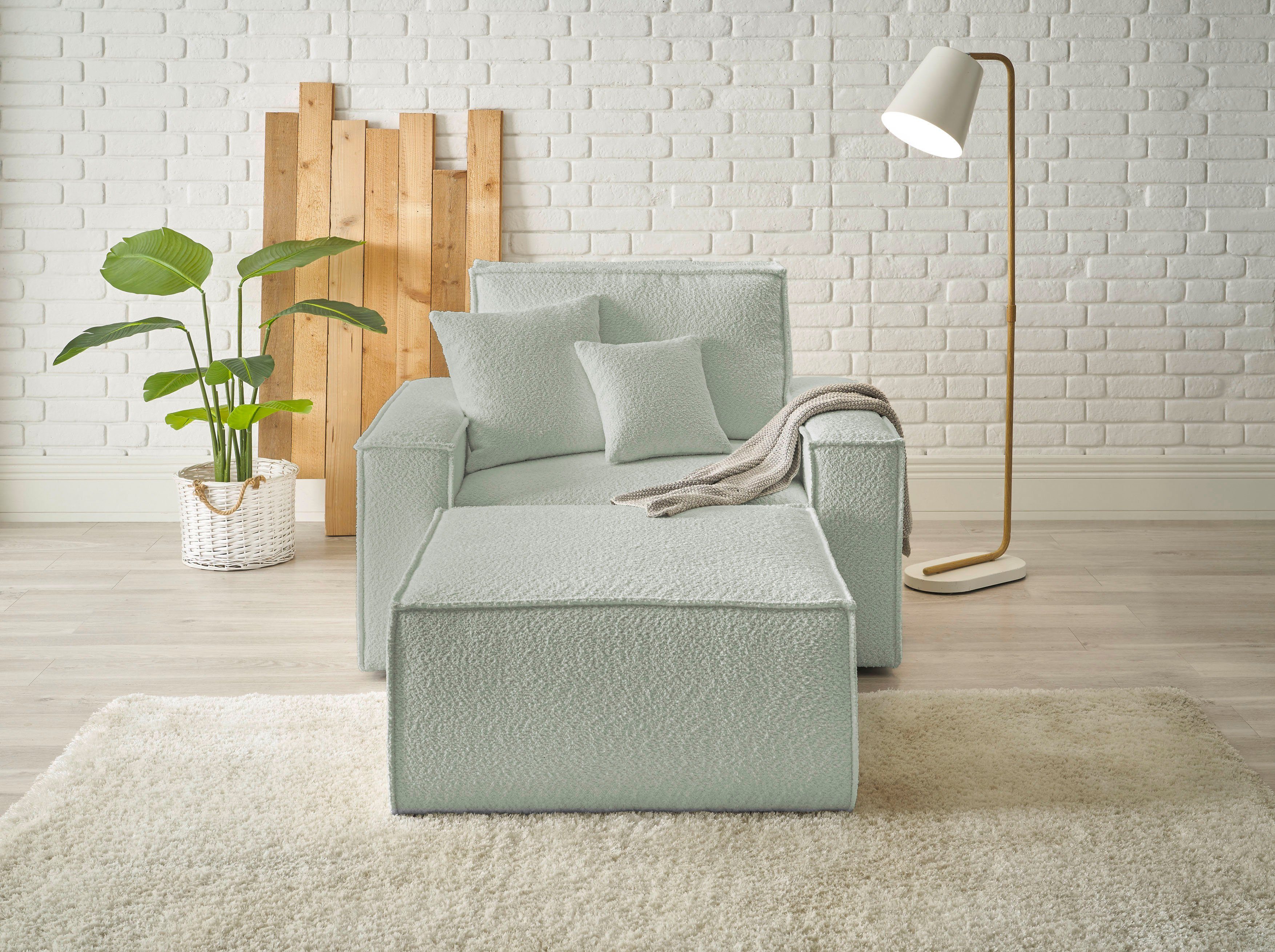 andas Loveseat Finnley Loveseat en hocker als set, passend bij de bekleding-serie Finnley (2-delig)