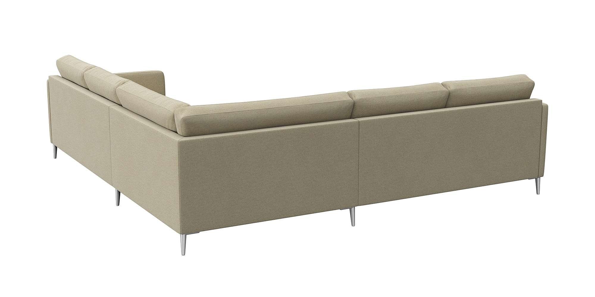 FLEXLUX Hoekbank Fiore, gelijkbenig, comfortabel door hoogwaardige zitconstructie smalle armleuningen, super zitcomfort door koudschuim, voeten van aluminium