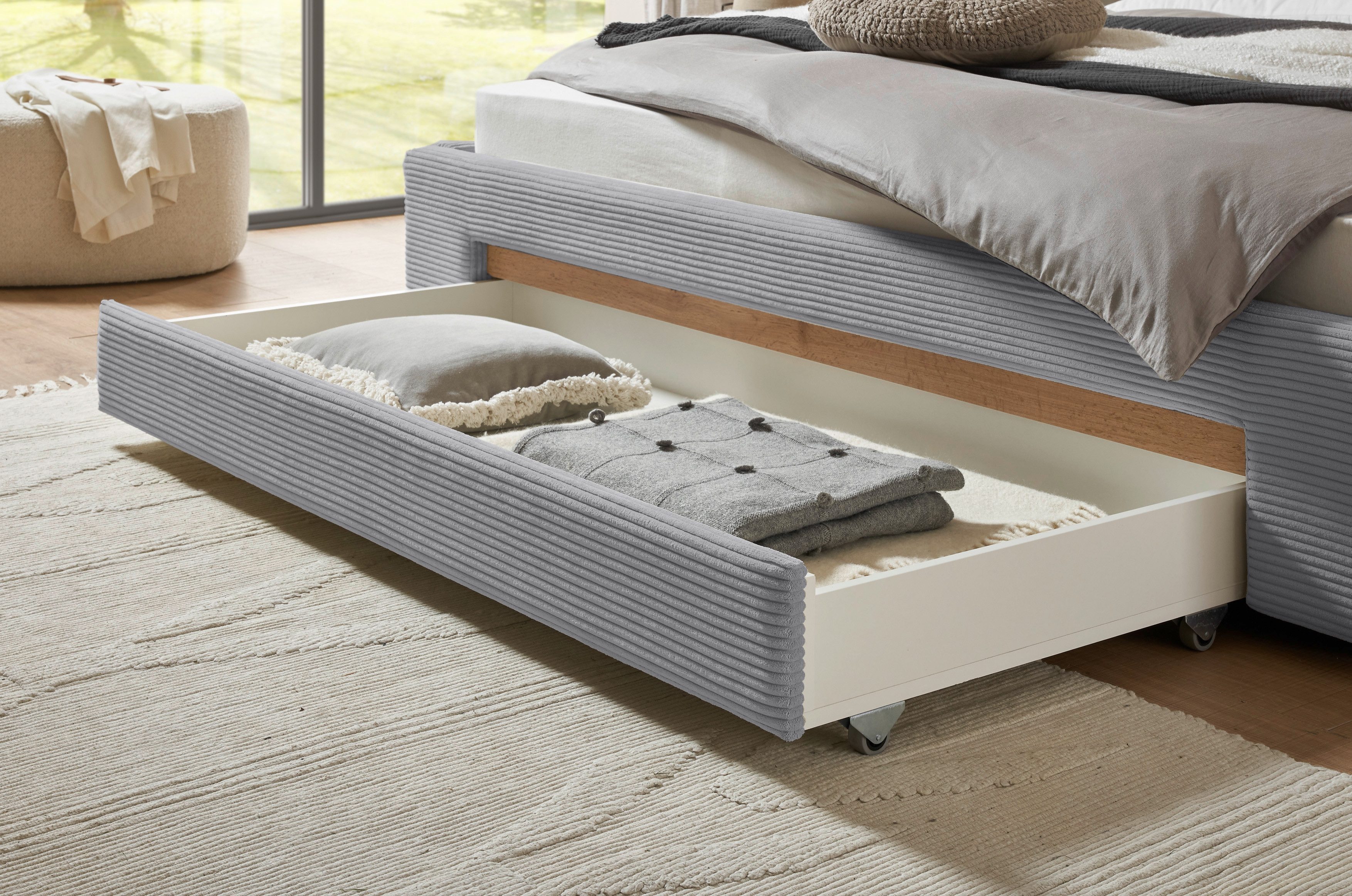 INOSIGN Gestoffeerd bed CiTY/GiRON,, gepolsterd opbergbed, met LED-verlichting Bedkisten met hondenbed of als opbergruimte, opklapbare hoofdeinden