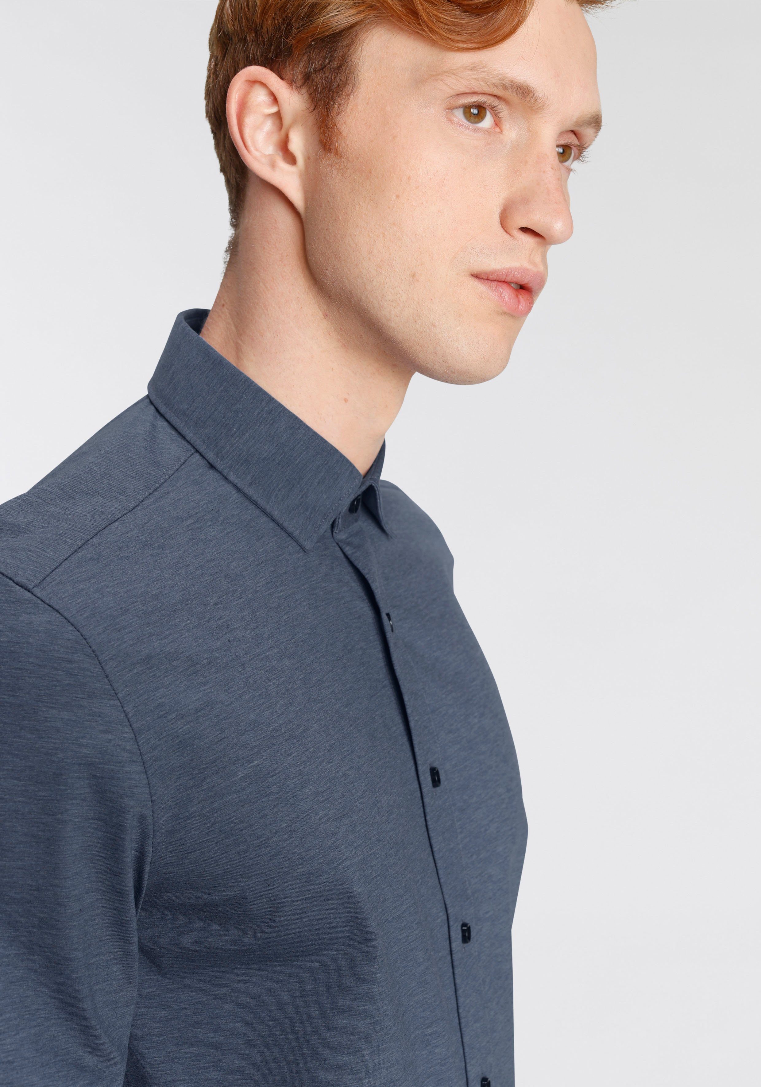 OLYMP Overhemd met lange mouwen Luxor 24/Seven modern fit jersey shirt met geurremmende materiaaleigenschappen