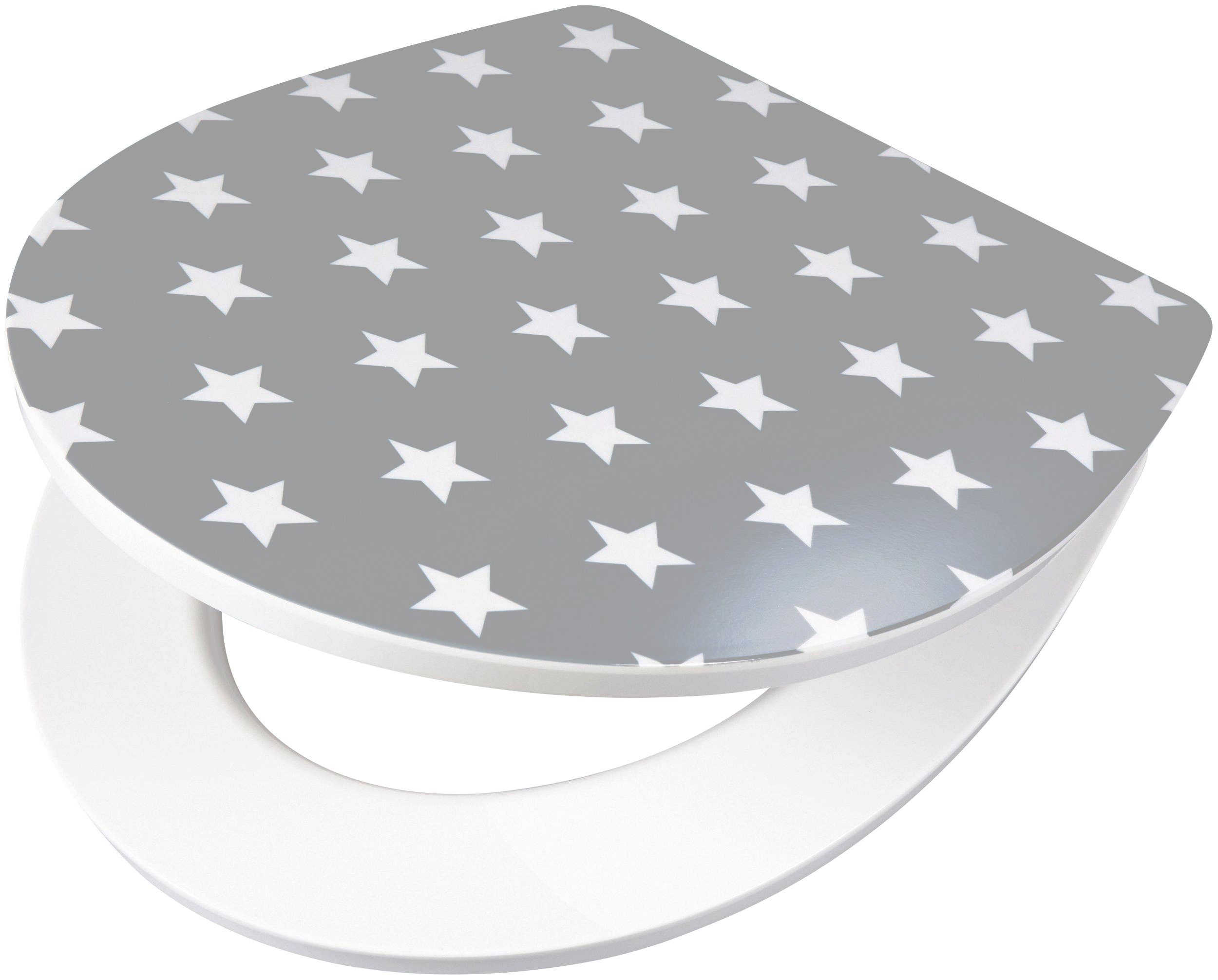 ADOB Toiletzitting Stars Soft-closemechanisme, voor het schoonmaken met één druk op de knop afneembaar