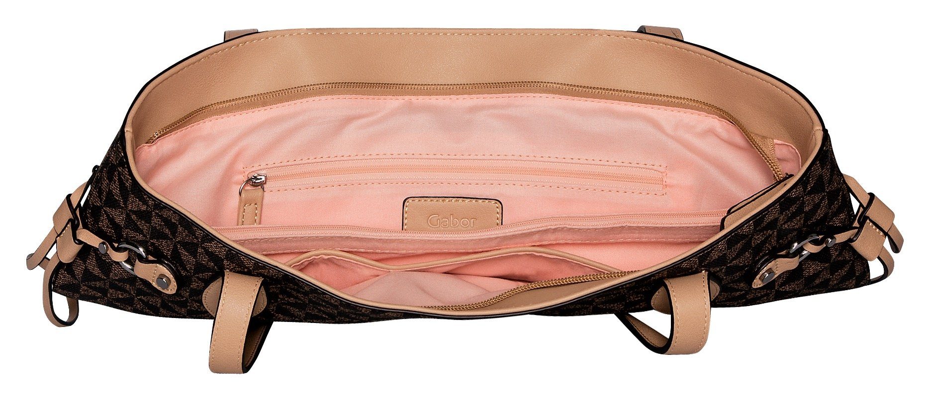 Gabor Shopper Barina van imitatieleer met kenmerkende all-over print en metalen logo
