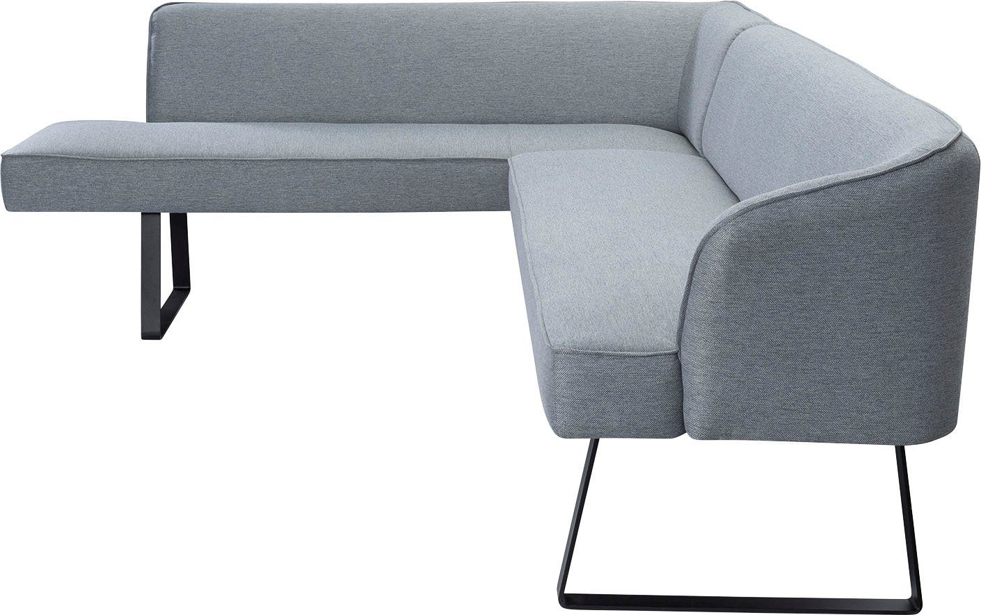 exxpo - sofa fashion Hoekbank Americano met opstaande naad en metalen poten, bekleding in verschillende kwaliteiten