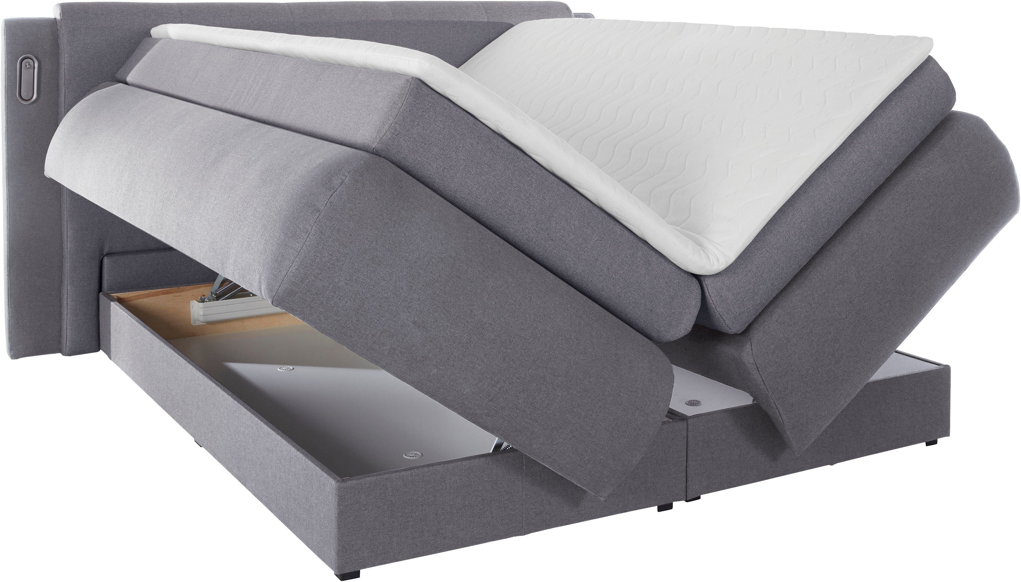 COLLECTION AB Boxspring Borna inclusief bedkist, ledverlichting en topmatras