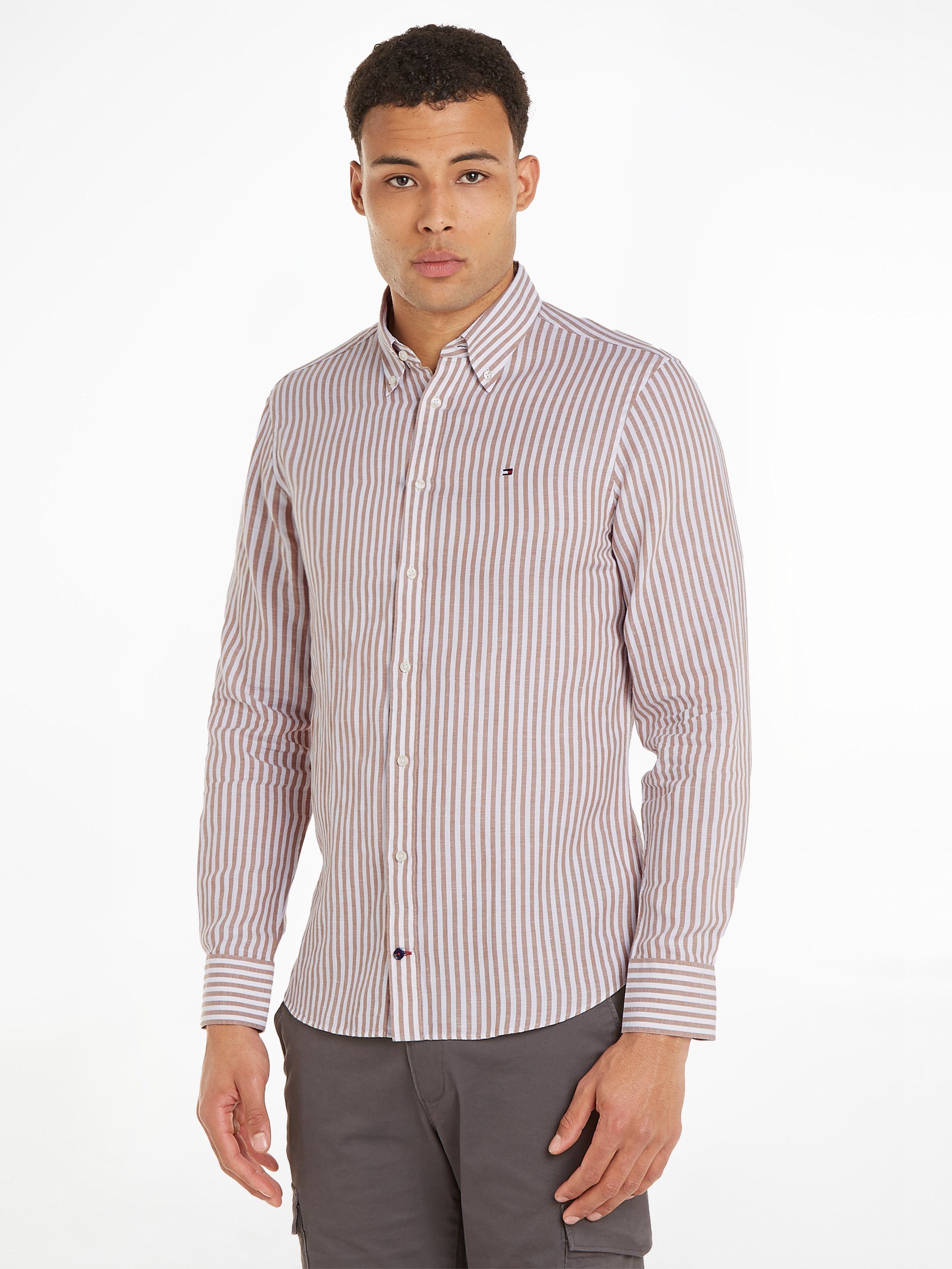 Tommy Hilfiger Overhemd met lange mouwen CL W-COTTON LINEN STRIPE SHIRT