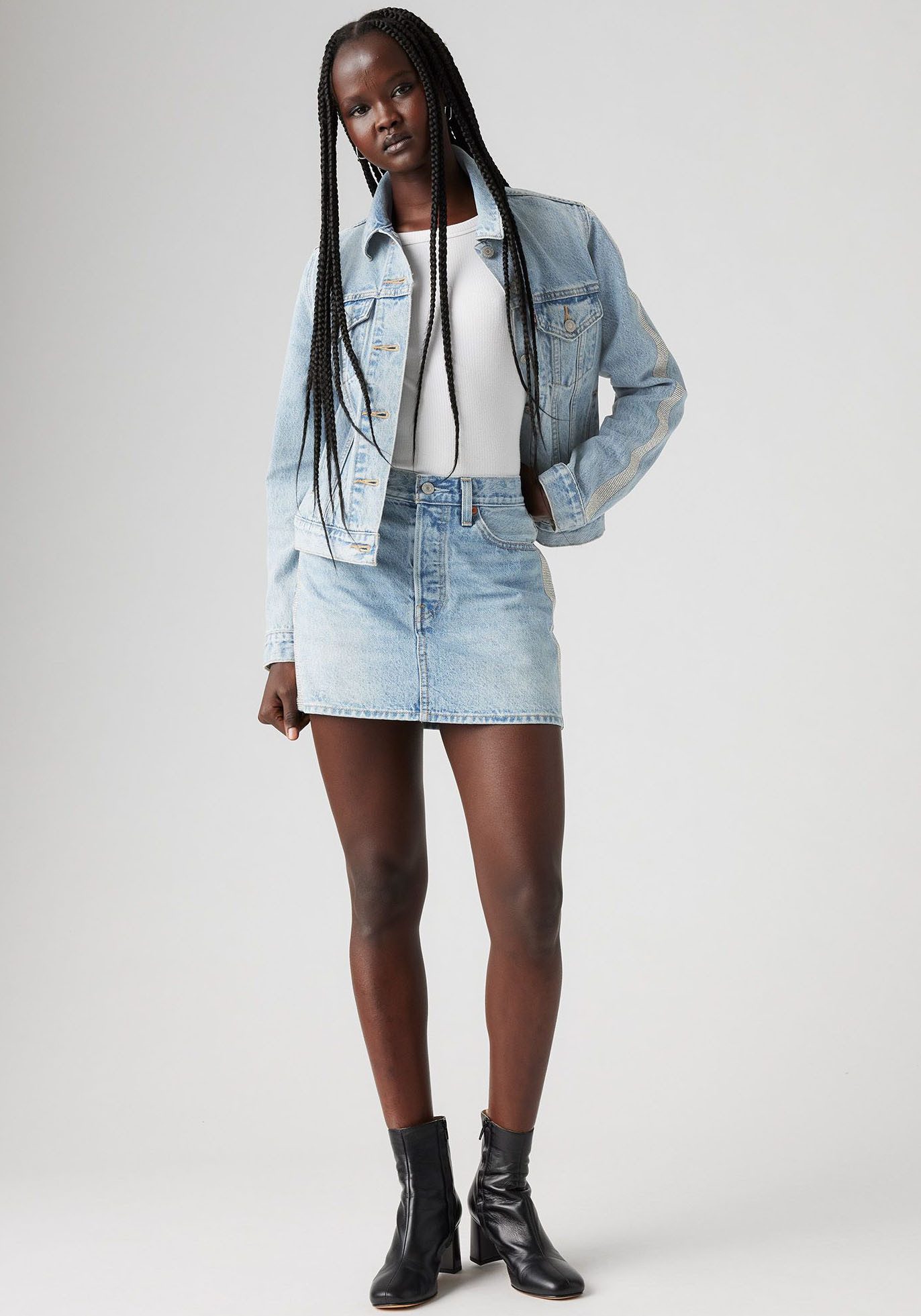 Levi's® Jeans rok ICON SKIRT met glinsterende details aan de zijnaad