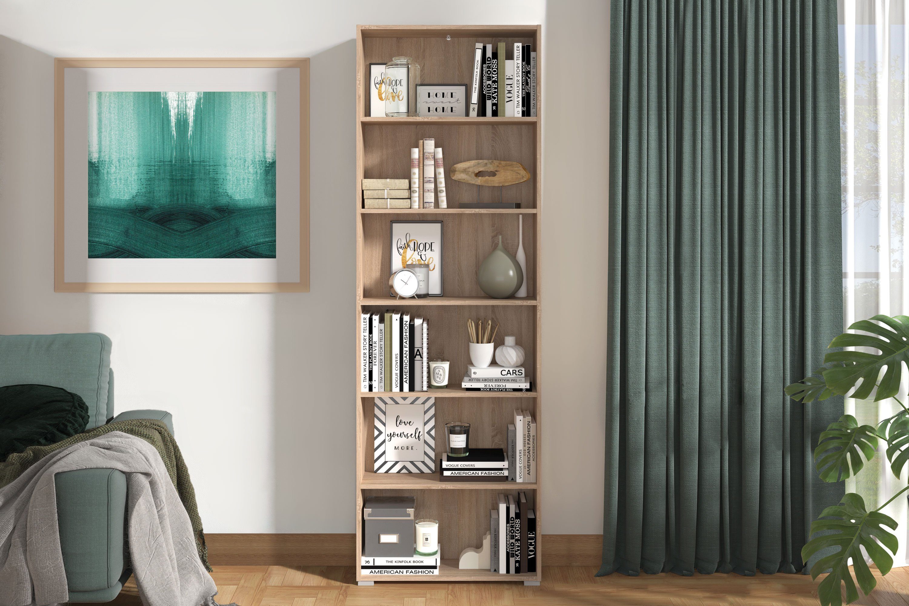 INOSIGN Ordnerrek Tomar 6 Boekenkast met veel opbergruimte, afmetingen (bxdxh): 70 x 24,5 x 211,5 cm