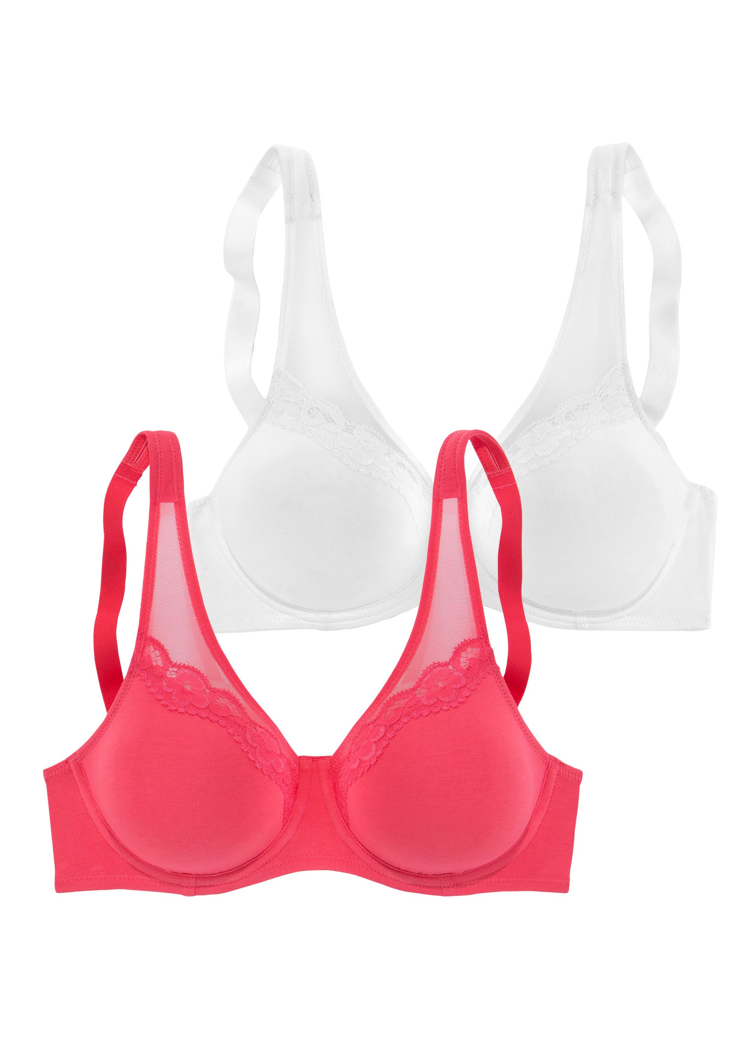 Petite fleur Minimizer-bh met naadloos voorgevormde cups van katoen (Set van 2)