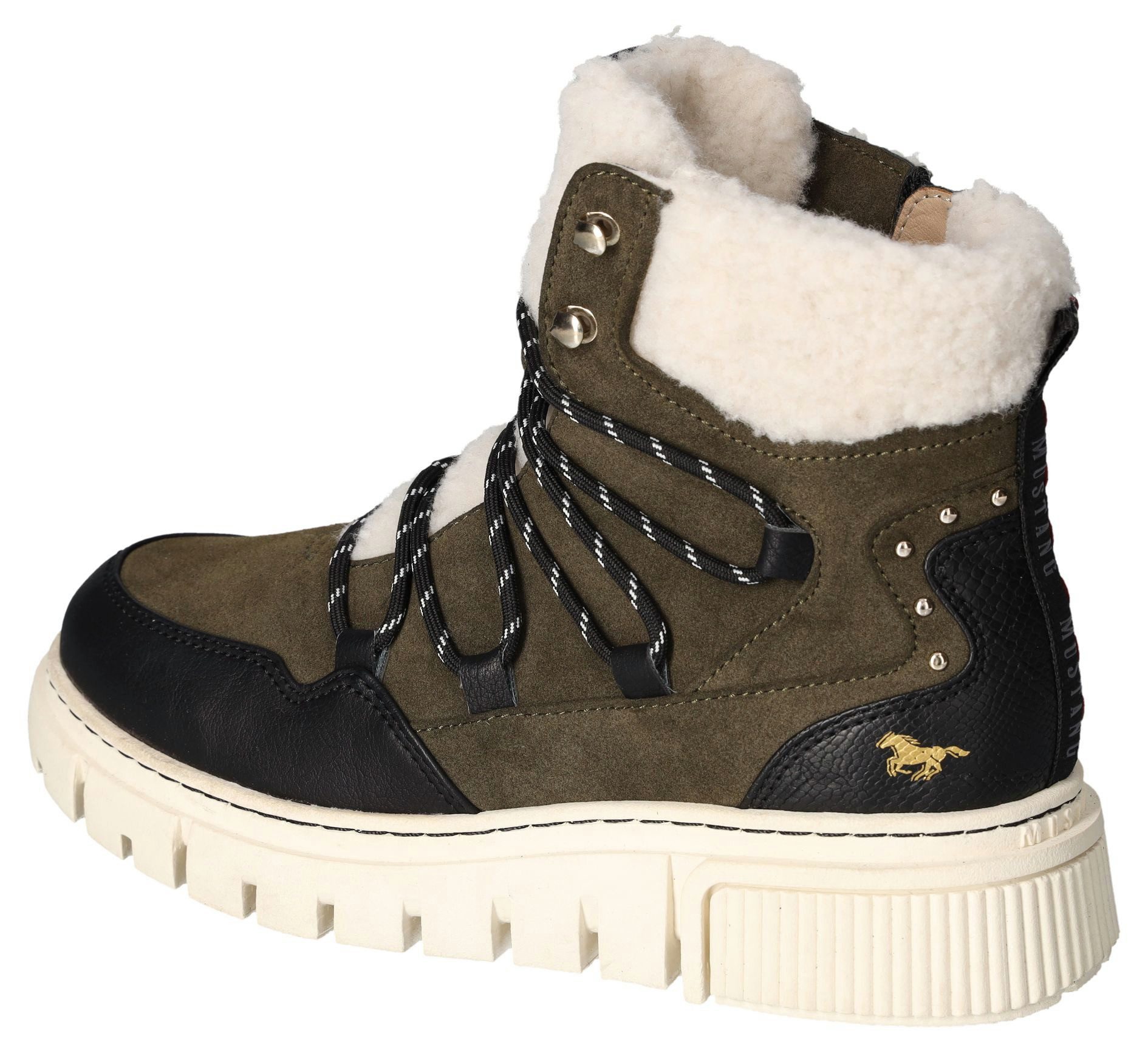 Mustang Shoes Winterlaarzen veterschoenen snowboots met praktische binnenrits