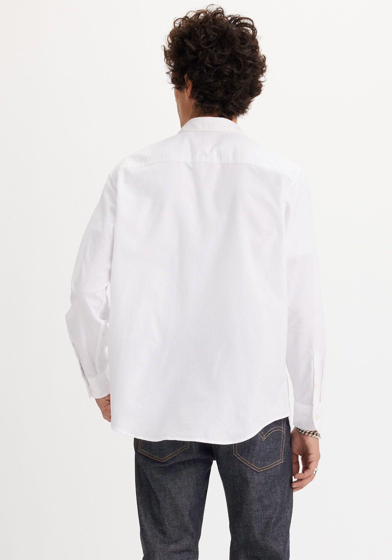 Levi's Overhemd met lange mouwen AUTHENTIC BUTTON DOWN met ton-in-ton logo-borduursel op de borst
