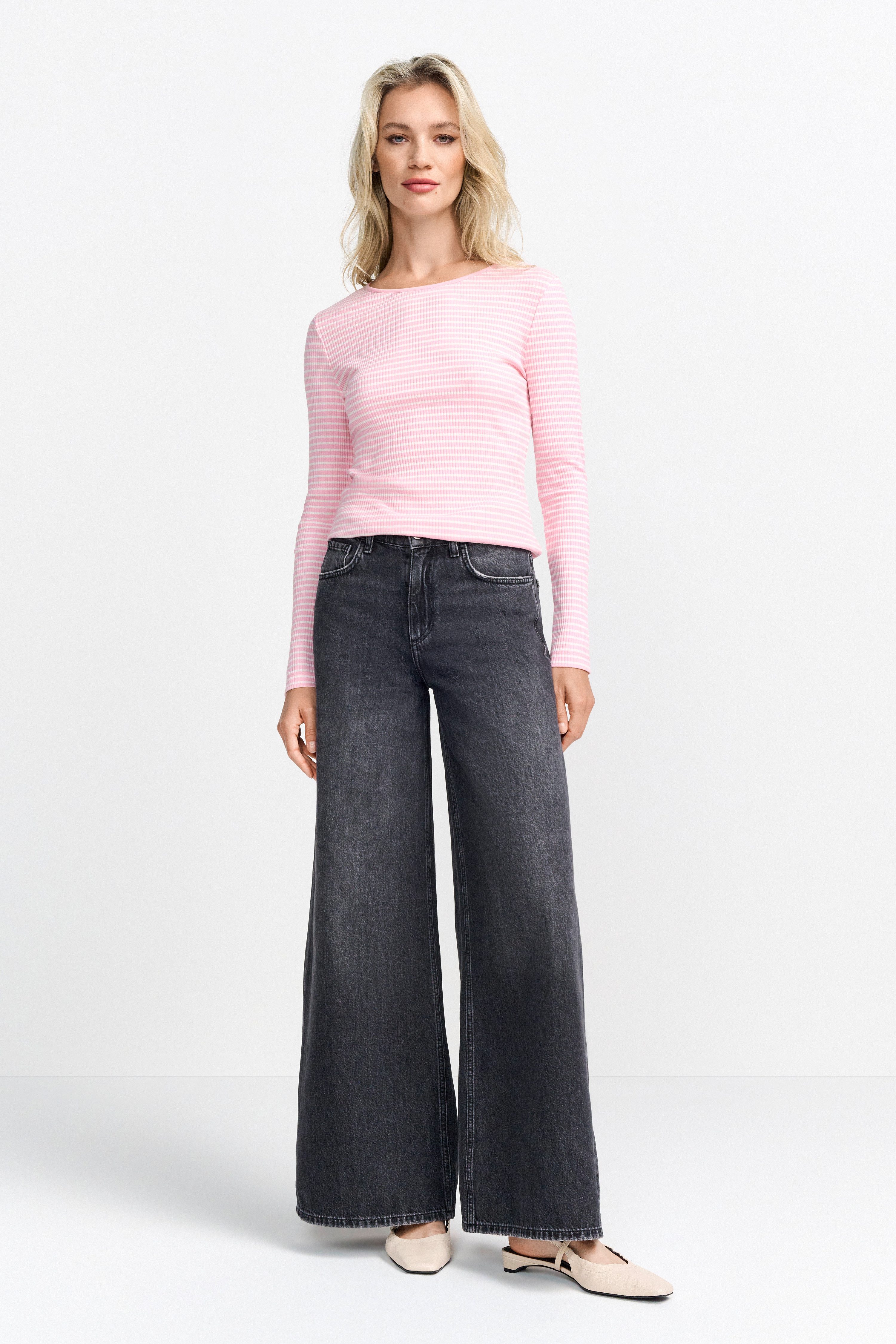 Rich & Royal Shirt met lange mouwen Met merkenlabel op de rug