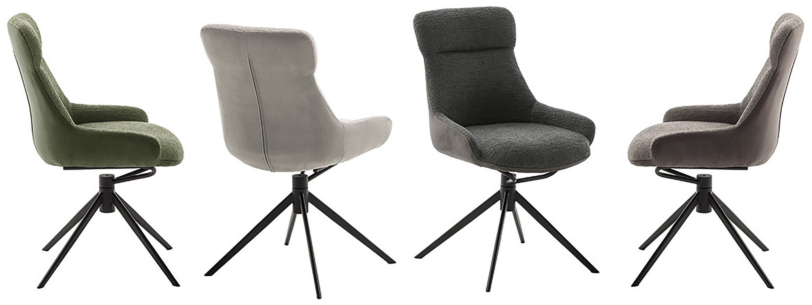 MCA furniture Eetkamerstoel (2-set), draaibaar 360°, draai- & schommelfunctie, zithoogte ca. 50 cm