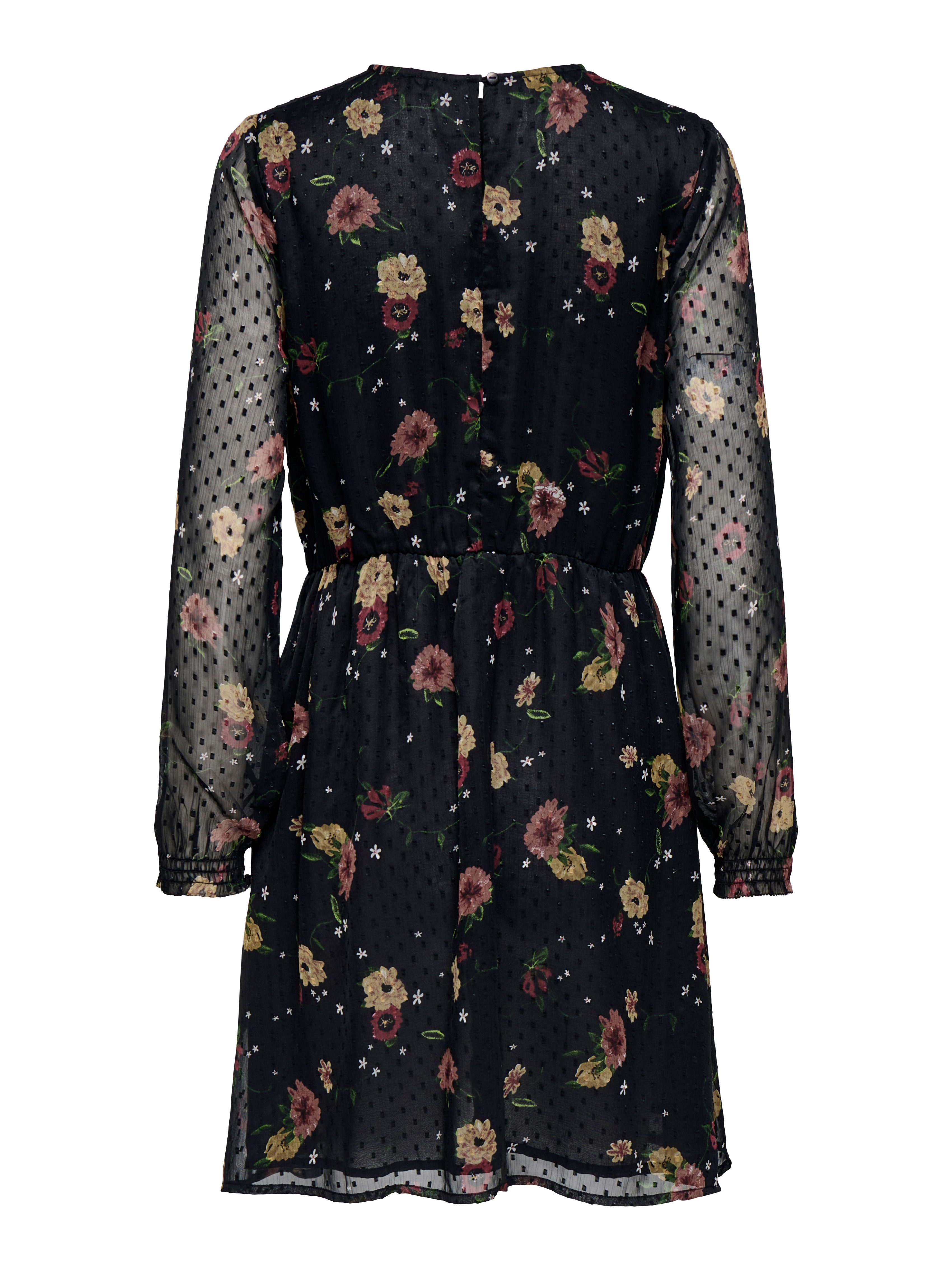 Only Gedessineerde jurk ONLELIZA LIFE LS O-NECK DRESS WVN