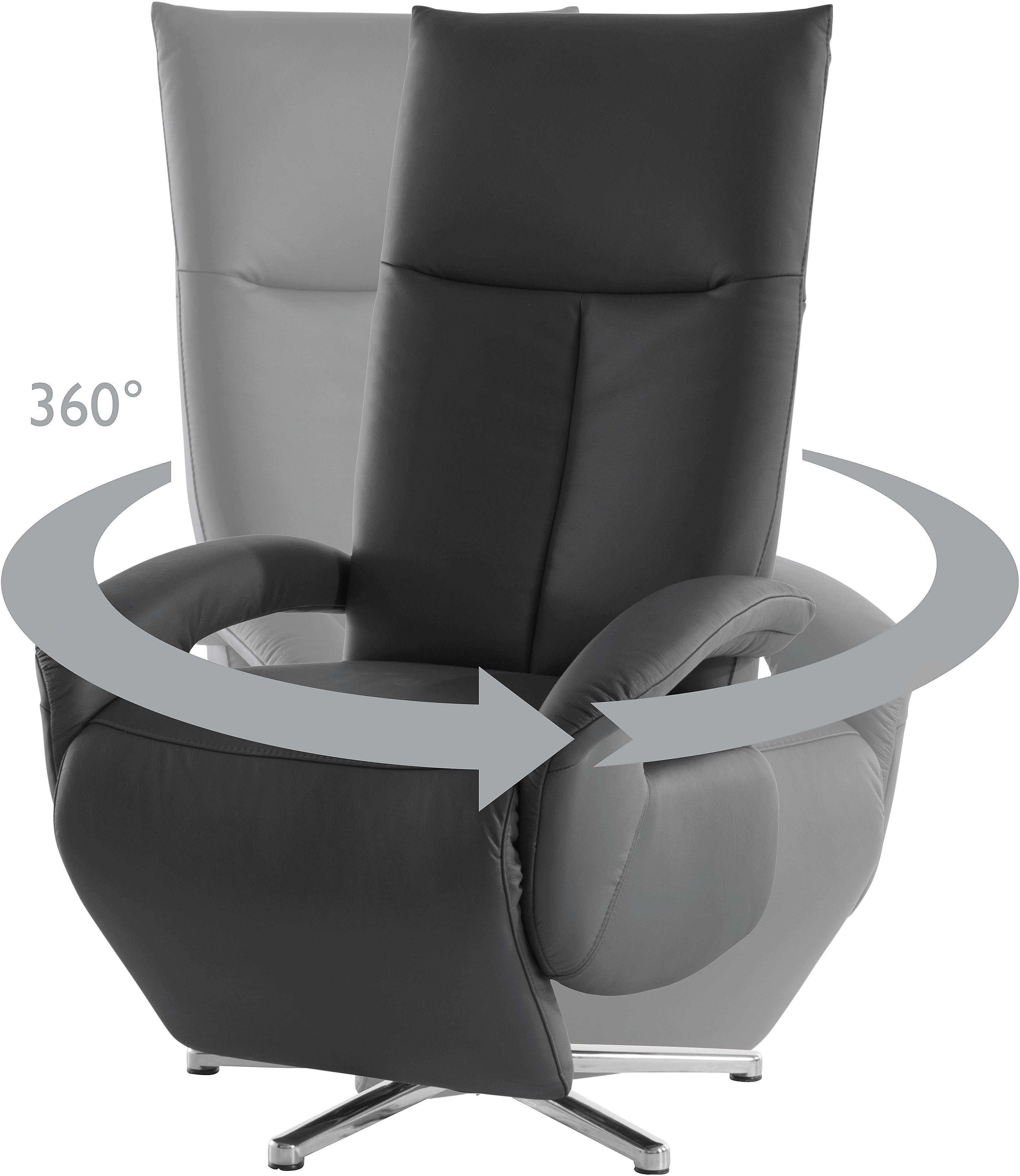 sit&more Relaxfauteuil Tycoon met verstelbare hoofdsteun en 360° draaifunctie keuze tussen handmatige of elektrische functie, ook met accu (draadloos)