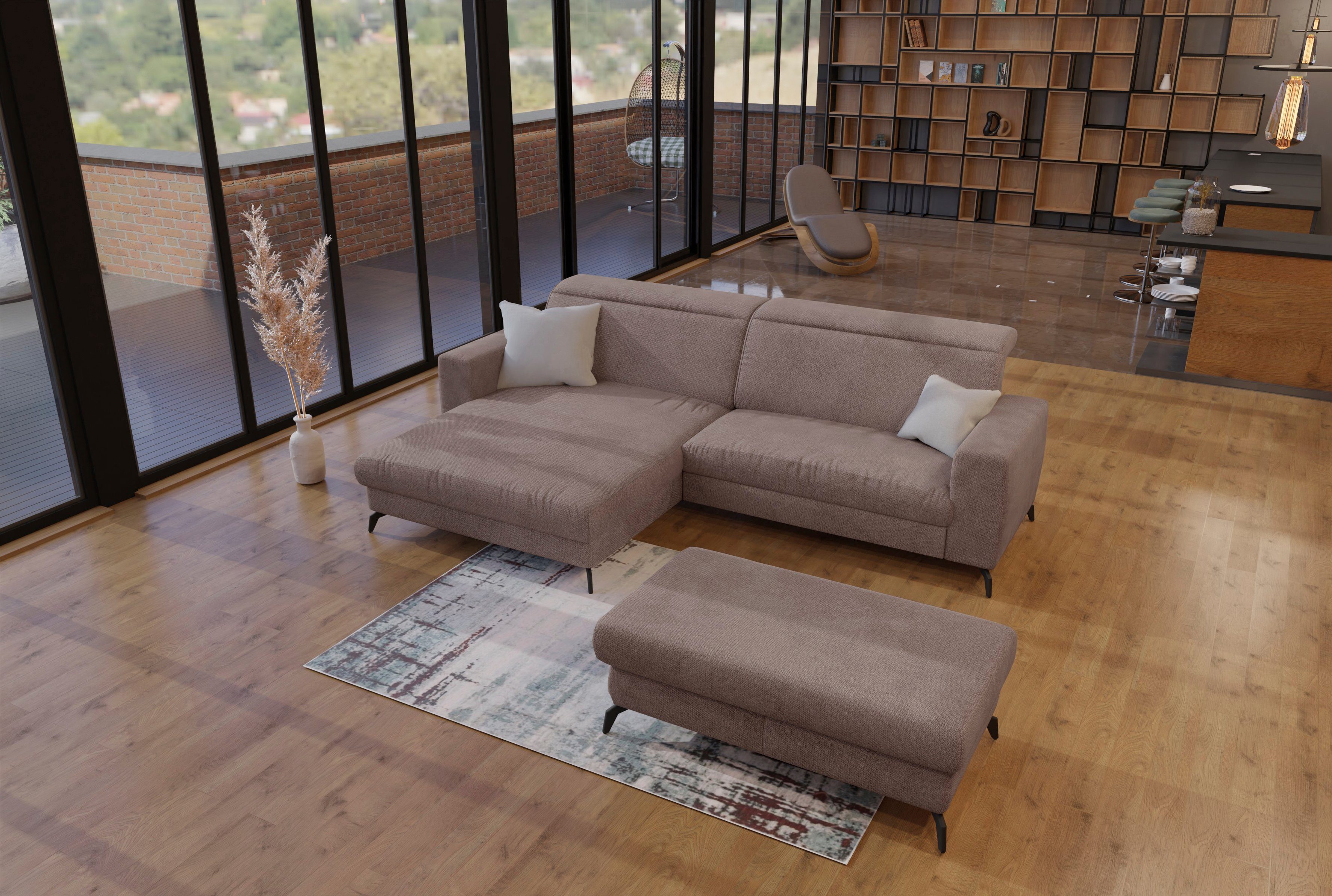 sit&more Hoekbank Bolero L-vorm bruin, hoekbanken, Zonder bed-zonder bedkist-zonder verstelbare hoofdsteun, ohne Bett-ohne Bettkasten-ohne