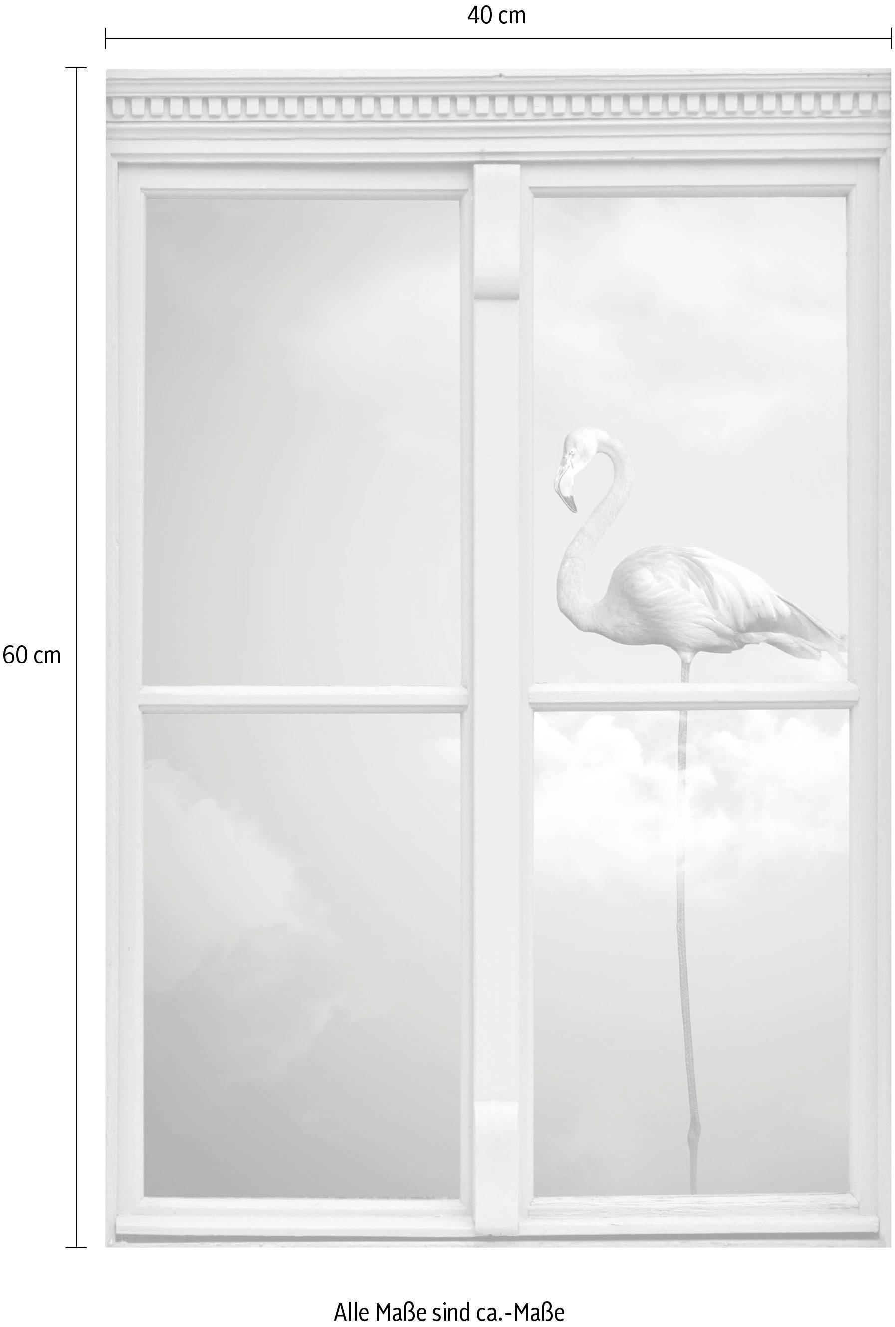 queence Wandfolie Flamingo Muursticker, muurdecoratie, zelfklevend, 3D, raam