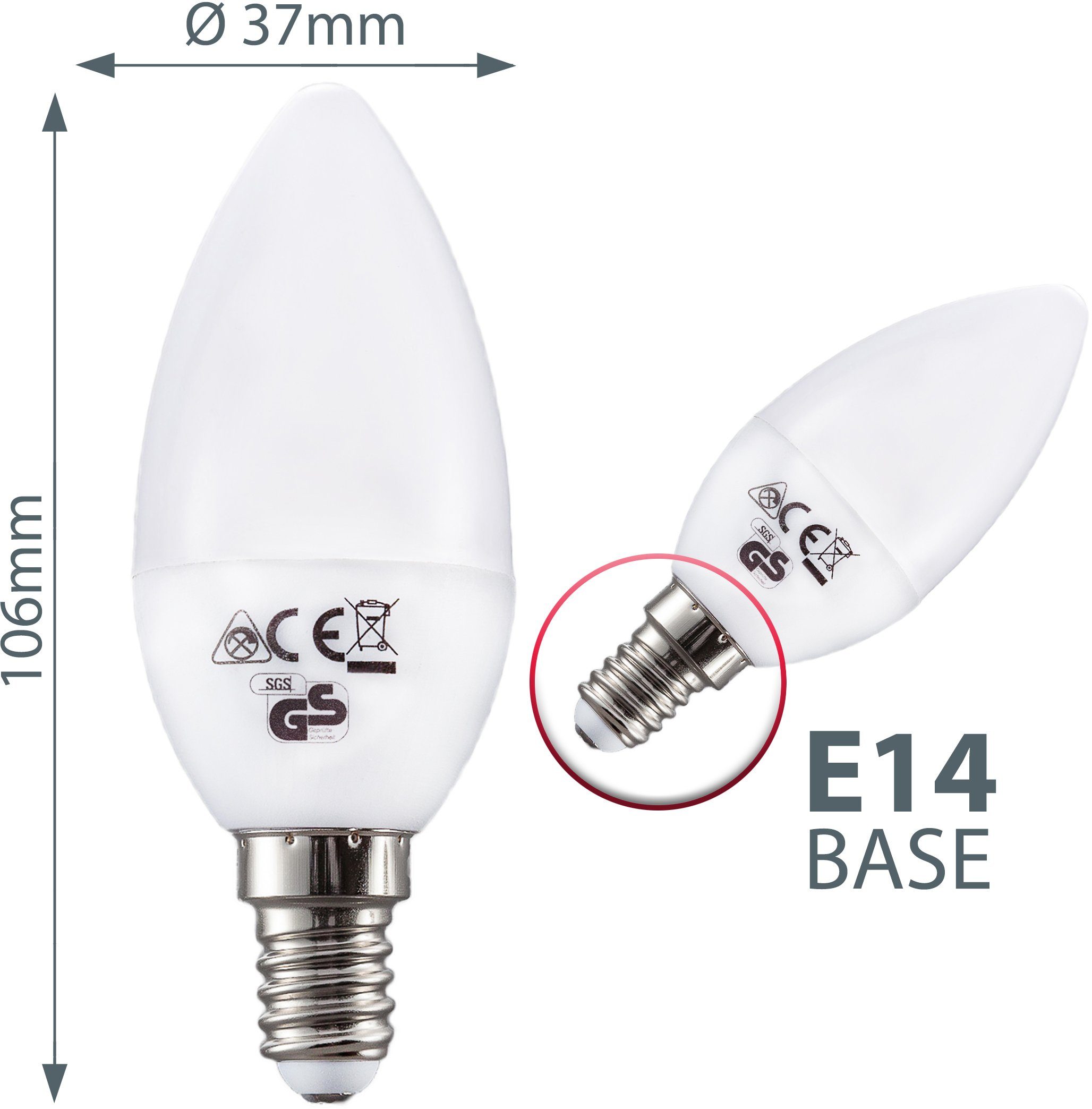 B.K.Licht Led-verlichting LED-lamp gloeilamp 5 watt 470 lumen 3.000 Kelvin spaarlamp