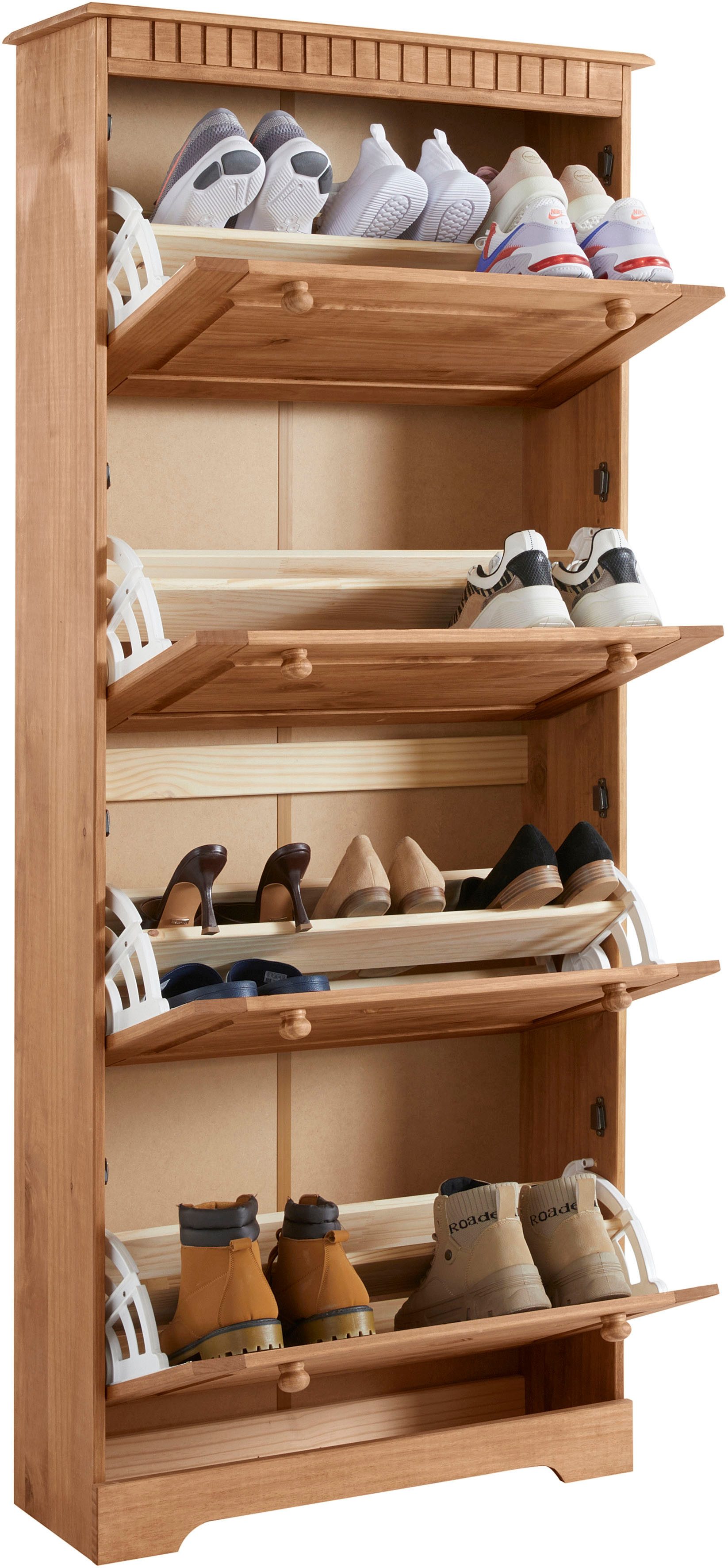 Home affaire Schoenenkast Lisa met 4 kleppen, hoogte 172 cm, breedte 75 cm