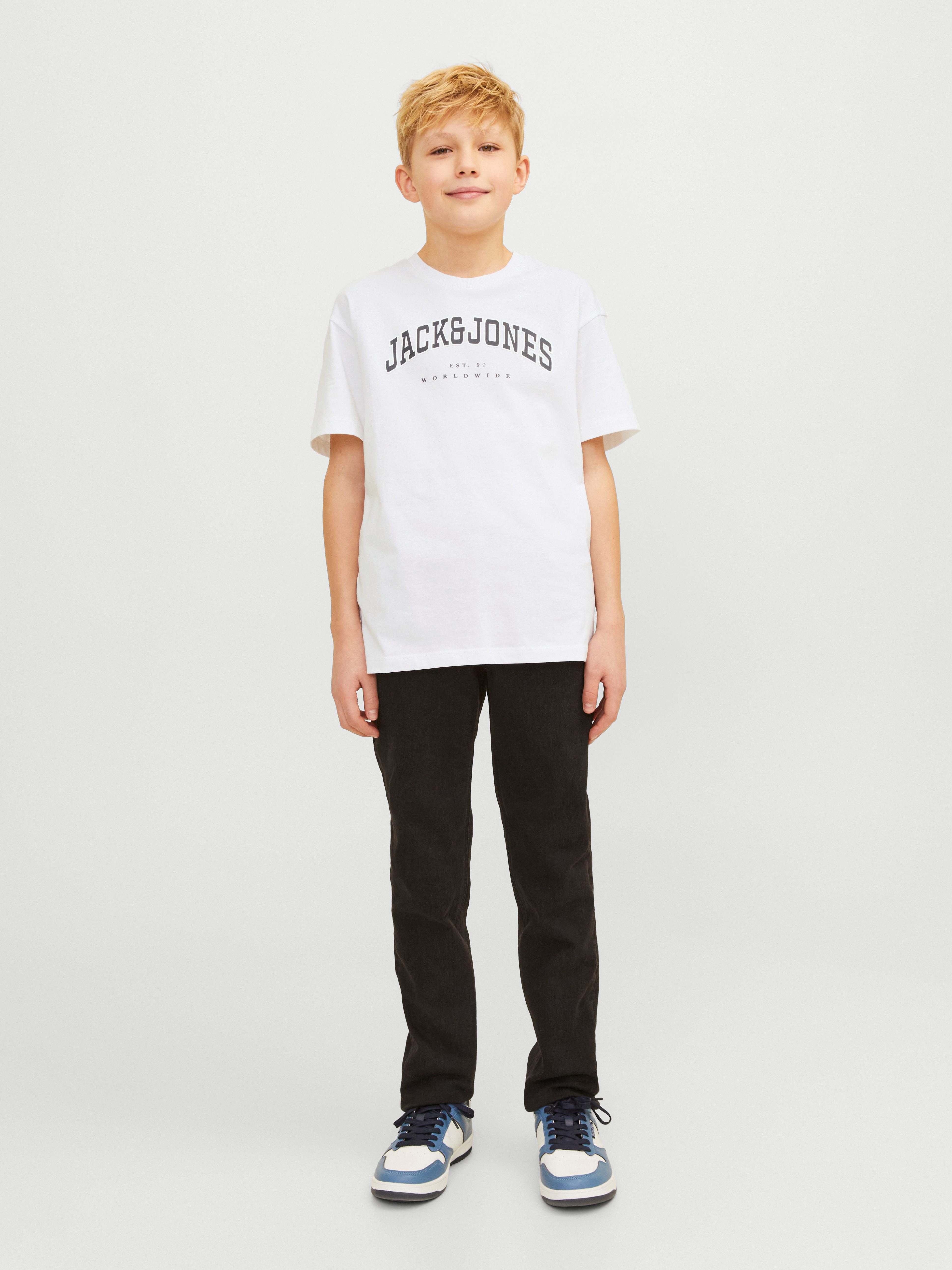 Jack & Jones Junior Shirt met ronde hals JJECALEB VARSITY TEE SS O-NECK NOOS JNR