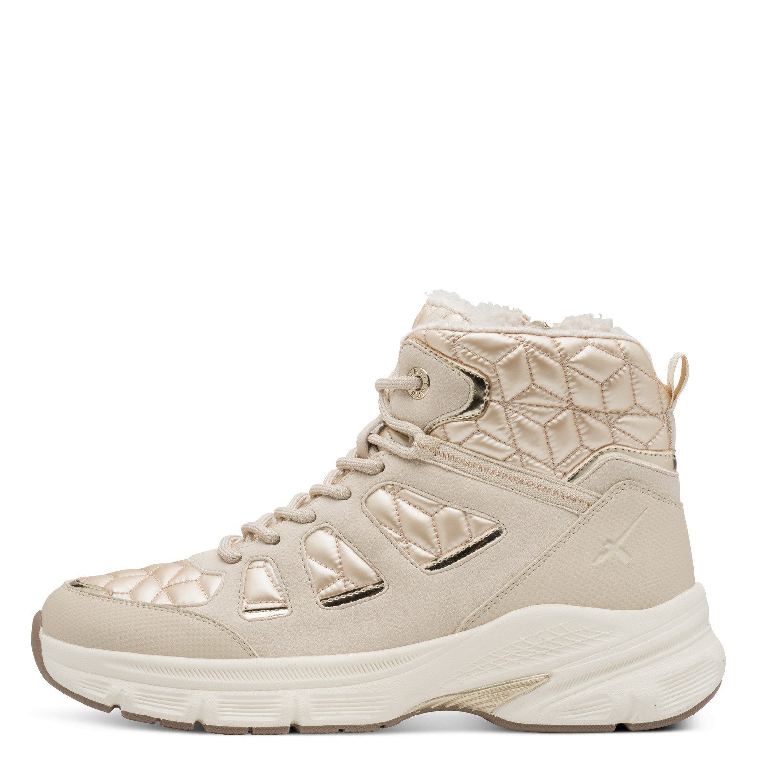 Tamaris Winterlaarzen , sleehak, veterboots met afgesteppte wattaties
