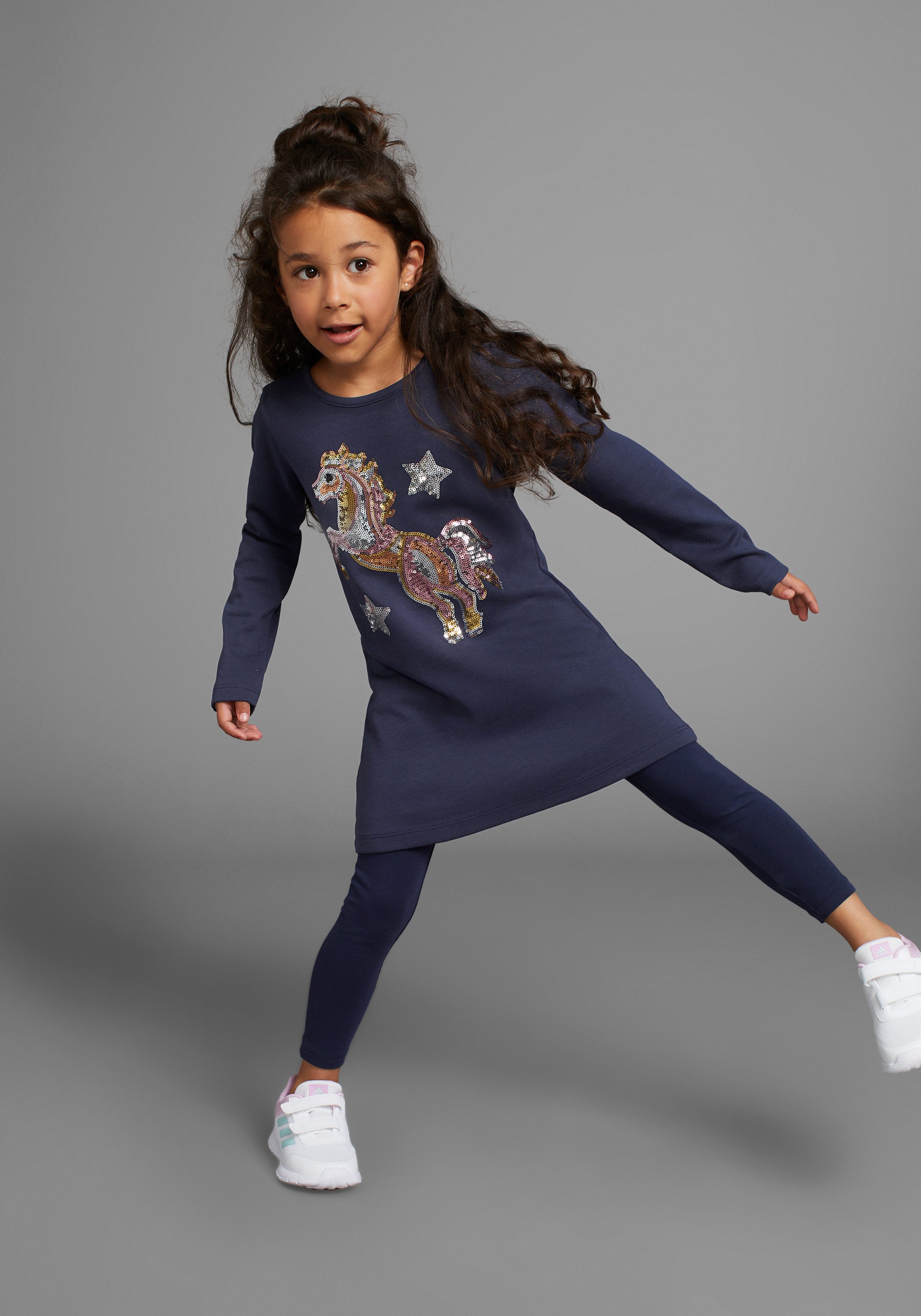 KIDSWORLD Shirt met lange mouwen Paard Lange mouwen uitlopende snit bedrukt ronde hals