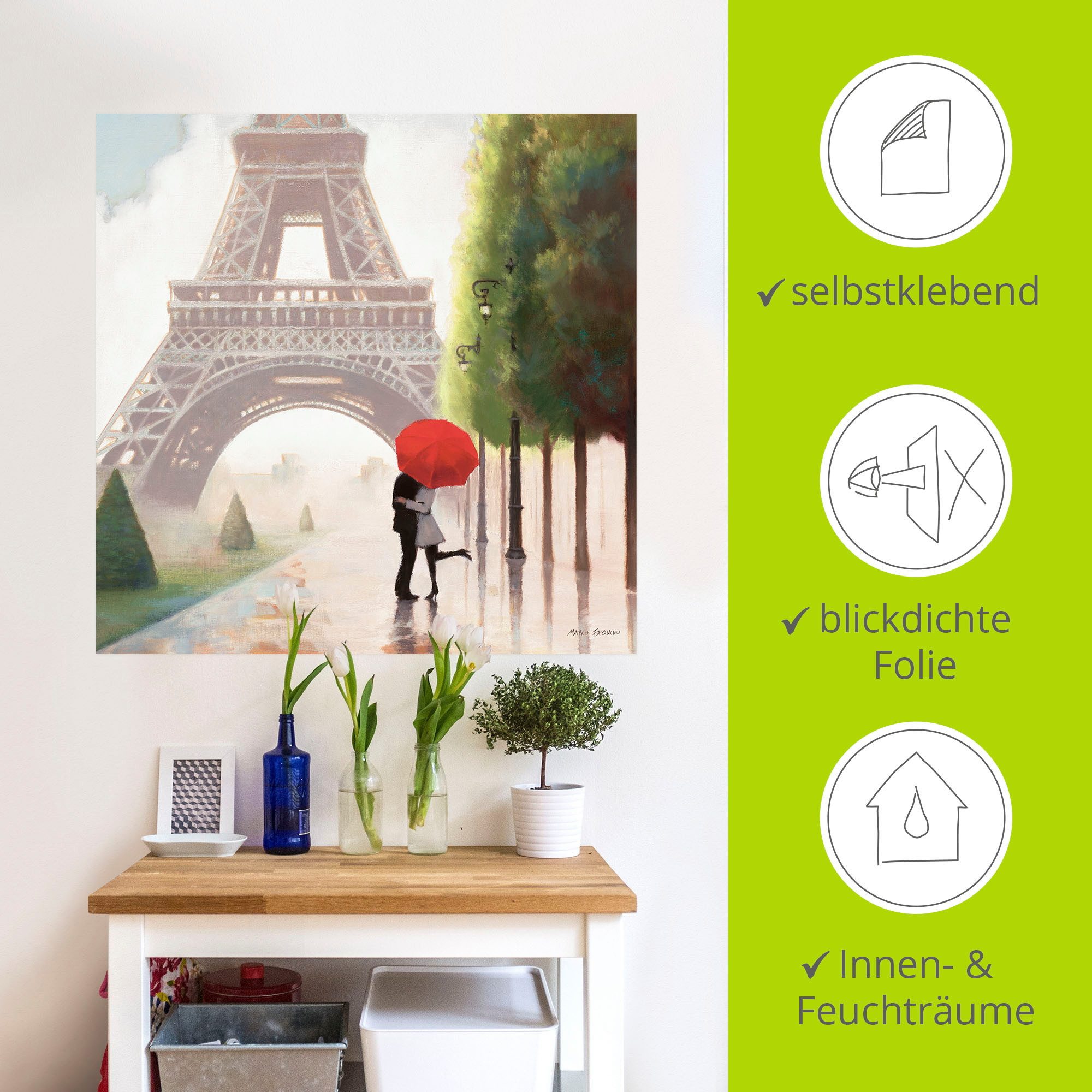 Artland Artprint Parijs Romance II als artprint op linnen, poster, muursticker in verschillende maten