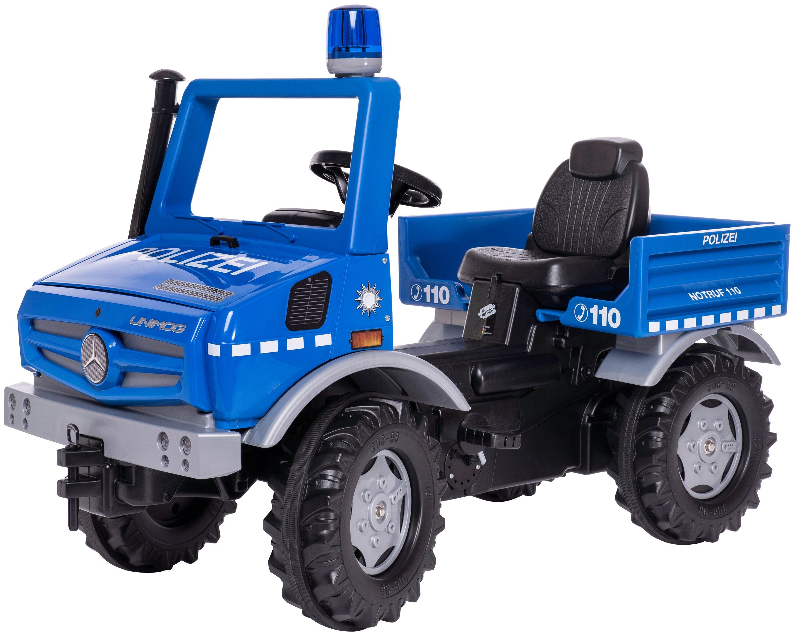 rolly toys® Trapauto Rolly Unimog politie inclusief rollyflashlight
