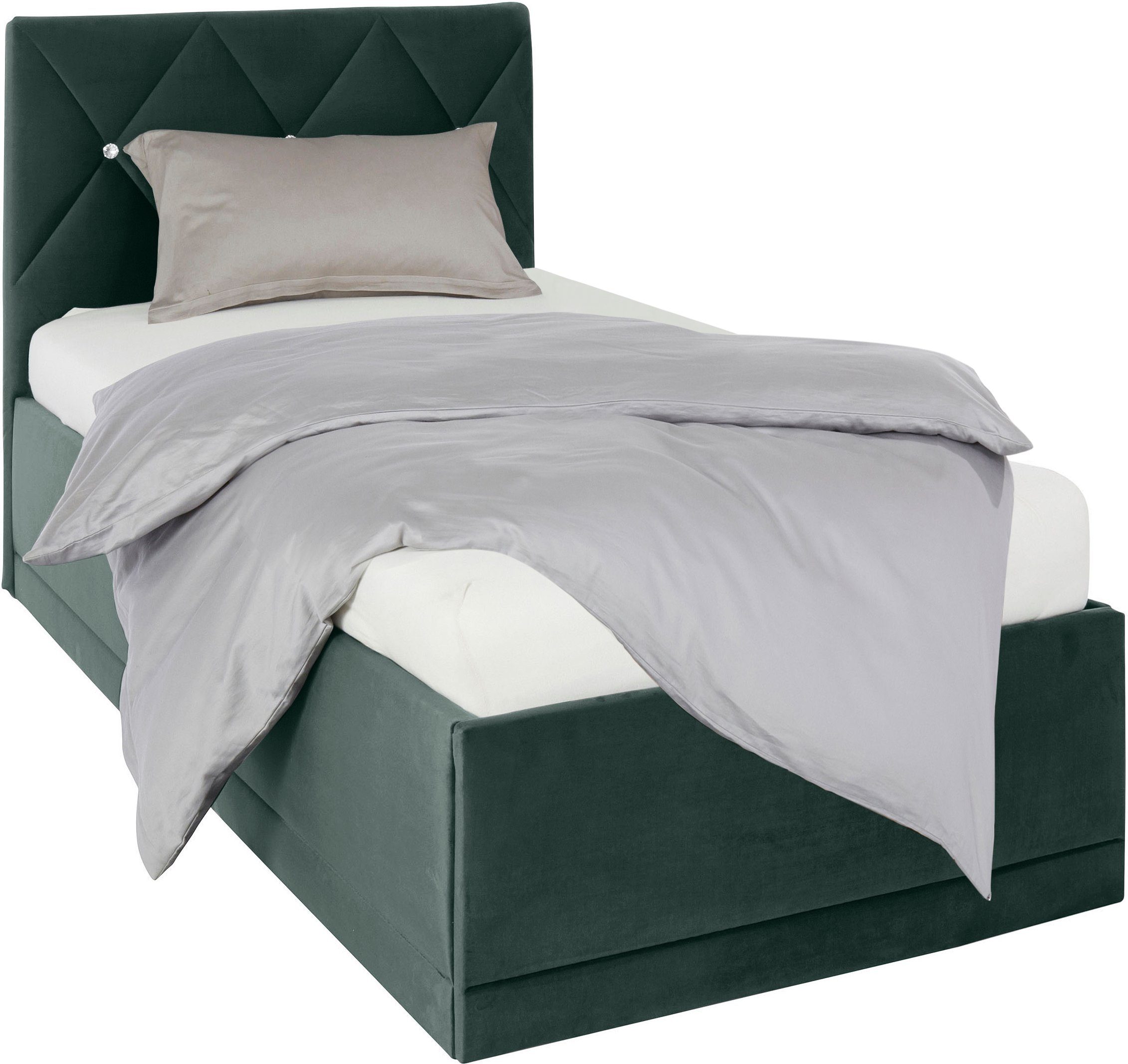 Westfalia Polsterbetten Gestoffeerd bed ADAMAS ook met bedlade, knoopdetails met stras