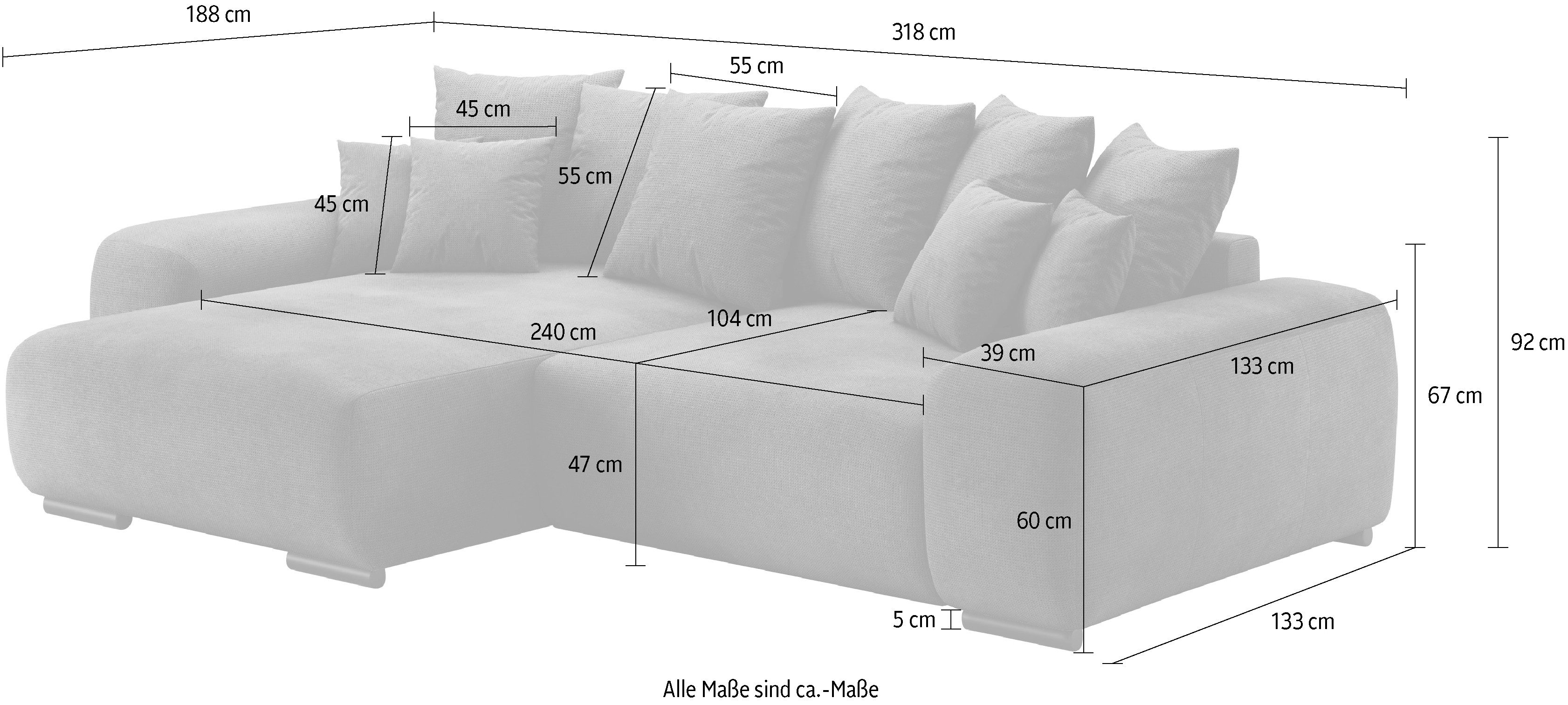 Mr. Couch Hoekbank Sundance II, L-vorm met duraspring-pocketveringkern belastbaar tot 140 kg