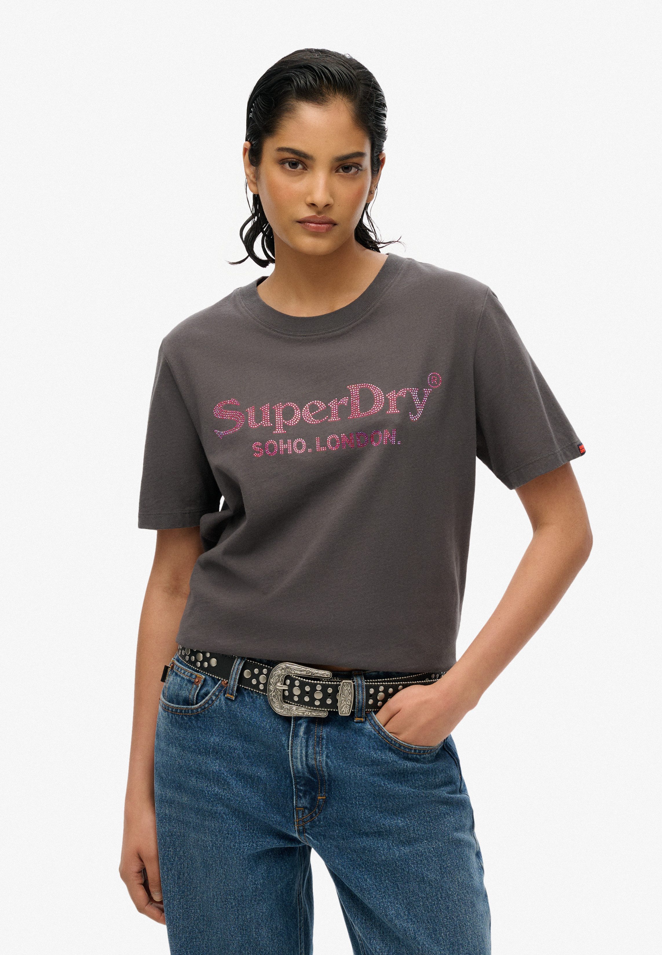 Superdry Shirt met korte mouwen VENUE METALLIC RELAXED TEE